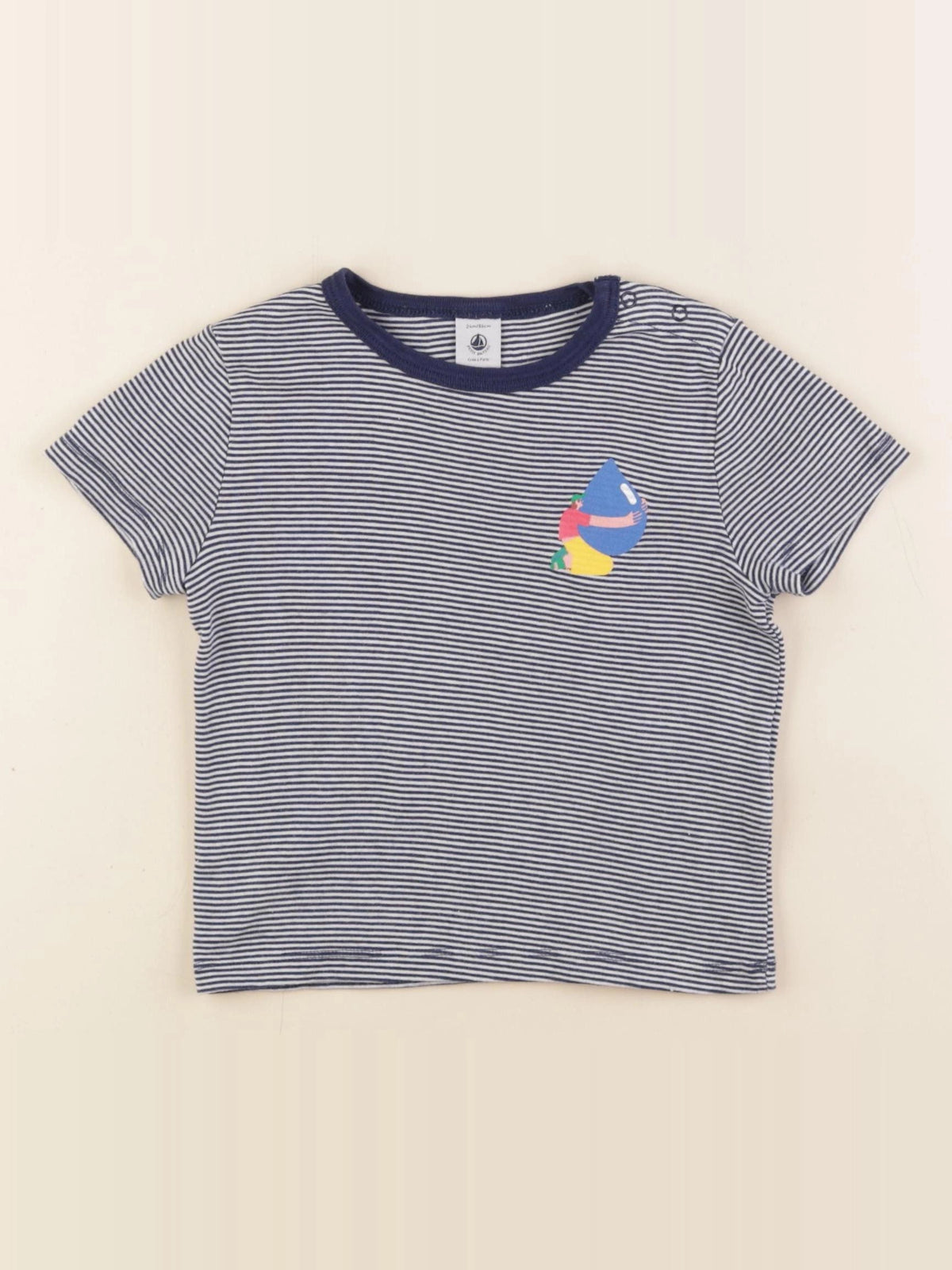 Petit Bateau - tee-shirt bleu - 24 mois