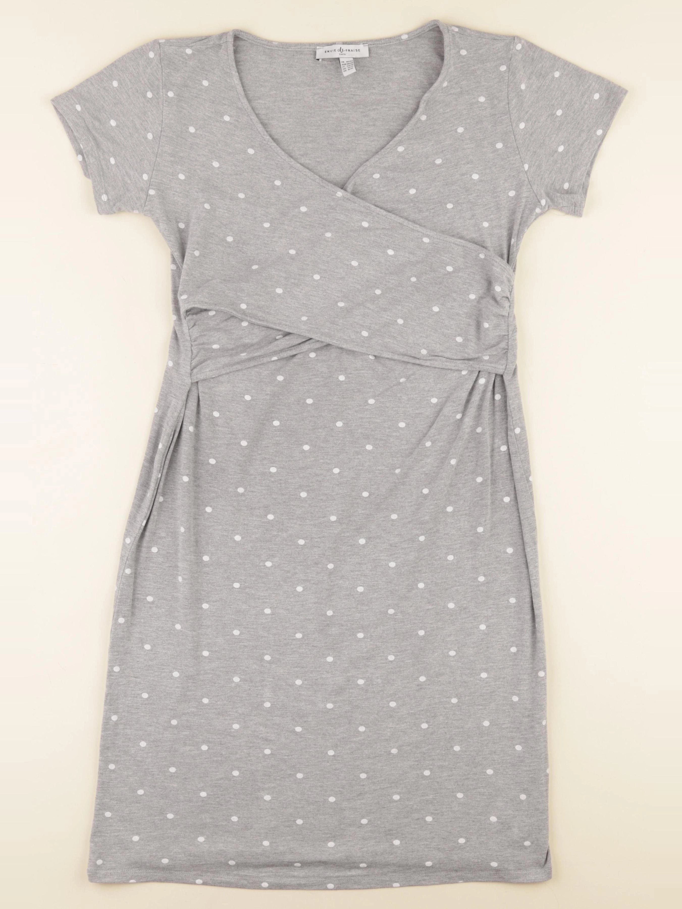 Envie de fraise - robe grossesse, allaitement gris - 40 à 42