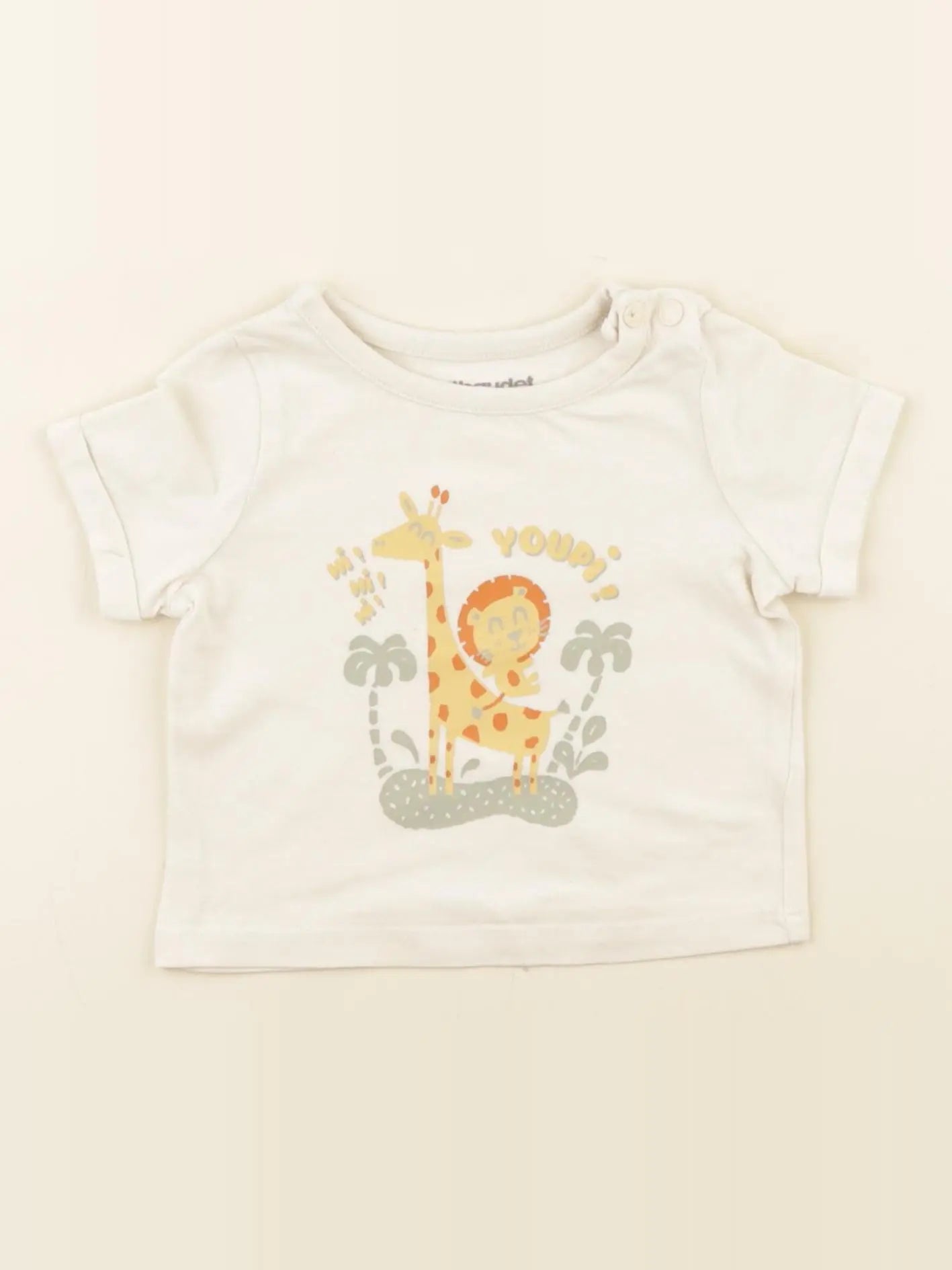 Vertbaudet - tee-shirt beige - 3 mois