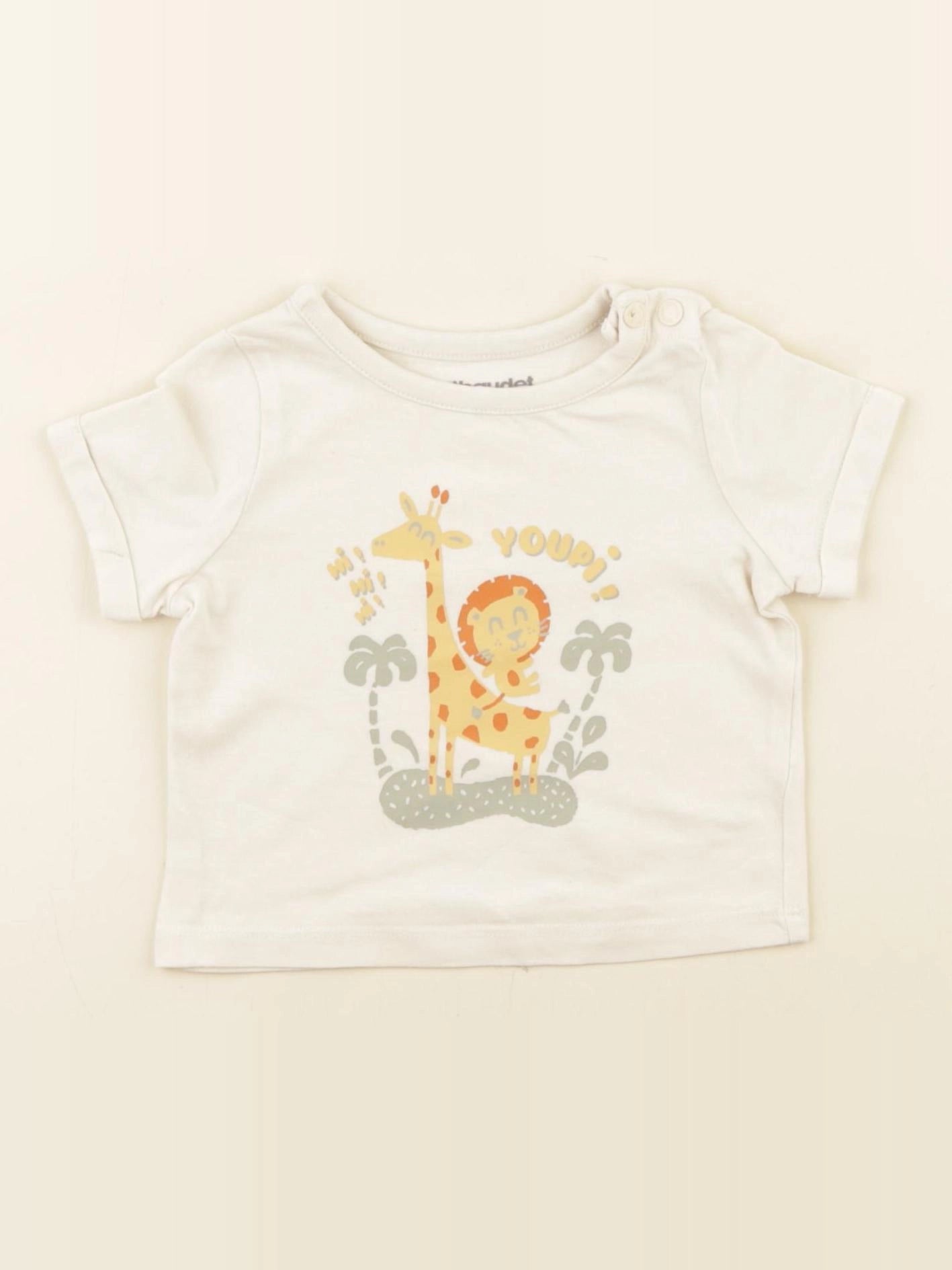 Vertbaudet - tee-shirt beige - 3 mois