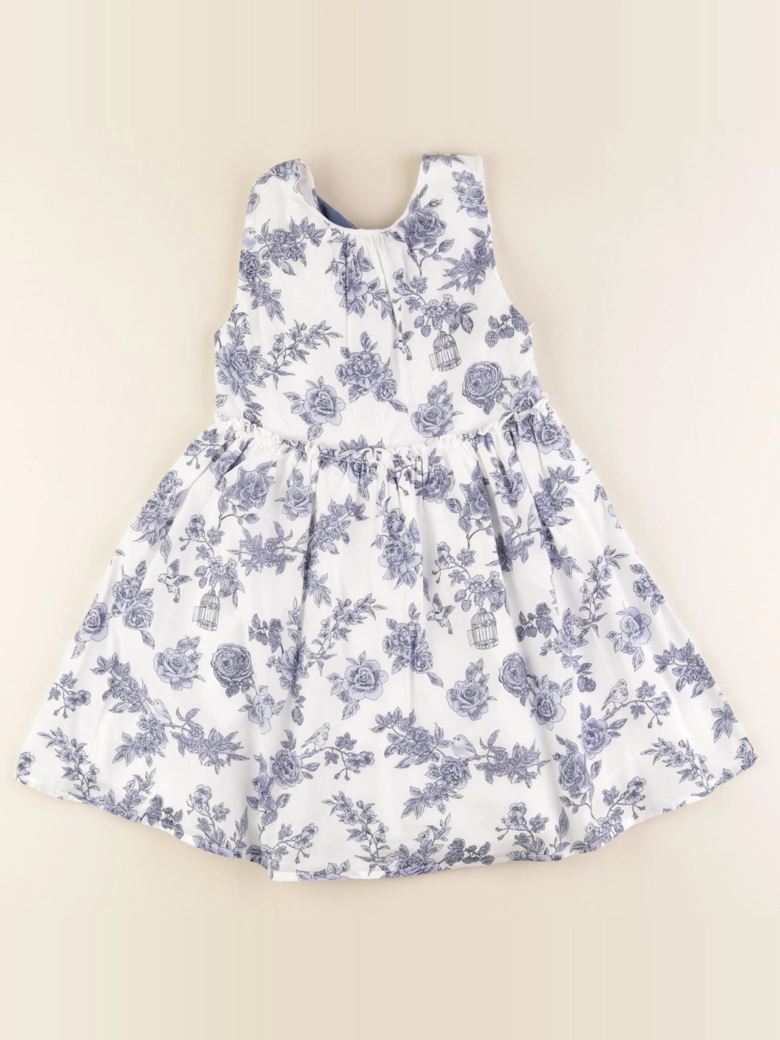 Vertbaudet - robe blanc, bleu - 7 ans