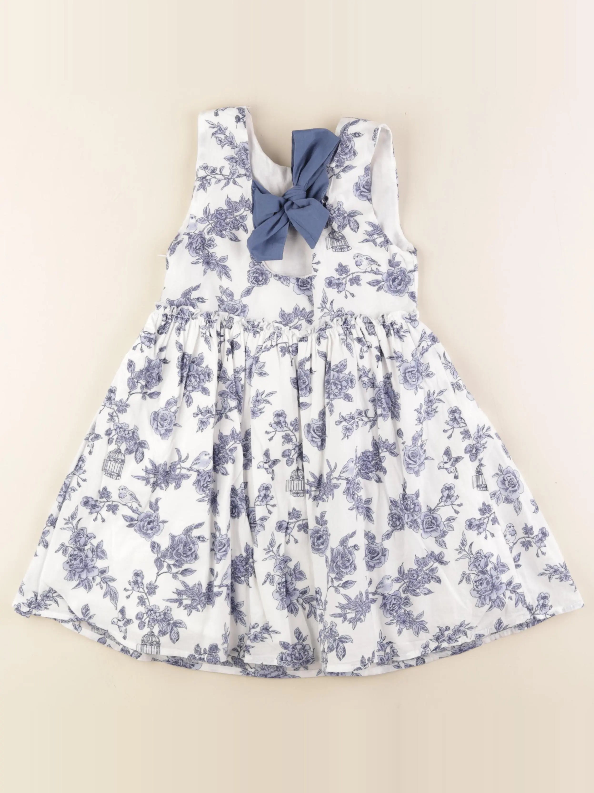 Vertbaudet - robe blanc, bleu - 7 ans