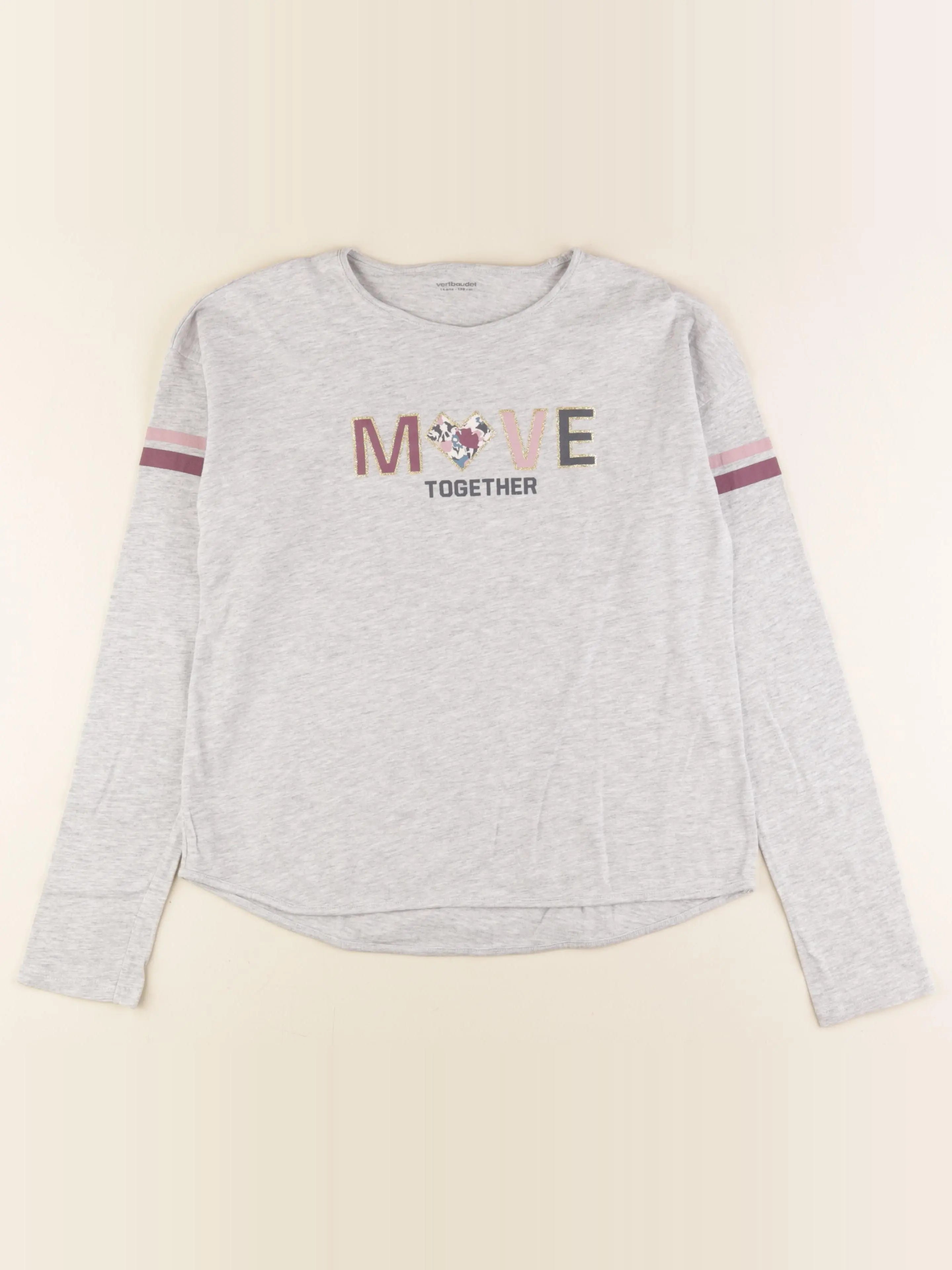 Vertbaudet - tee-shirt gris, or - 14 ans