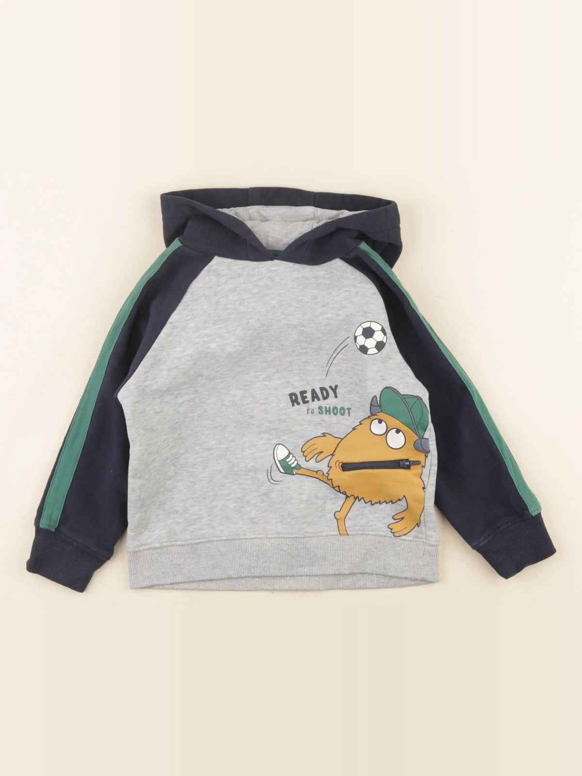 Vertbaudet - sweat bleu, gris - 5 ans