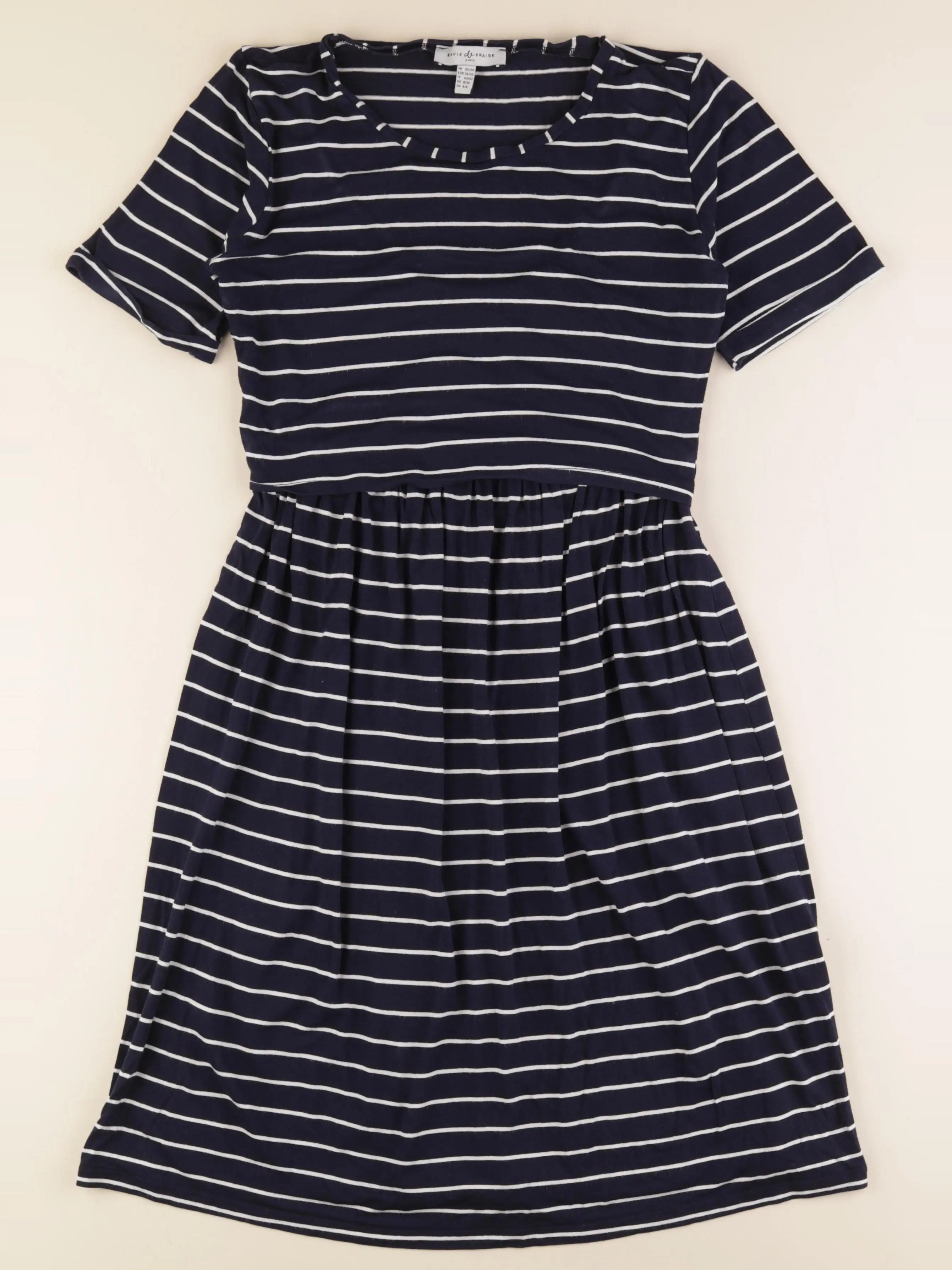 Envie de fraise - robe grossesse bleu, blanc - 36 à 38