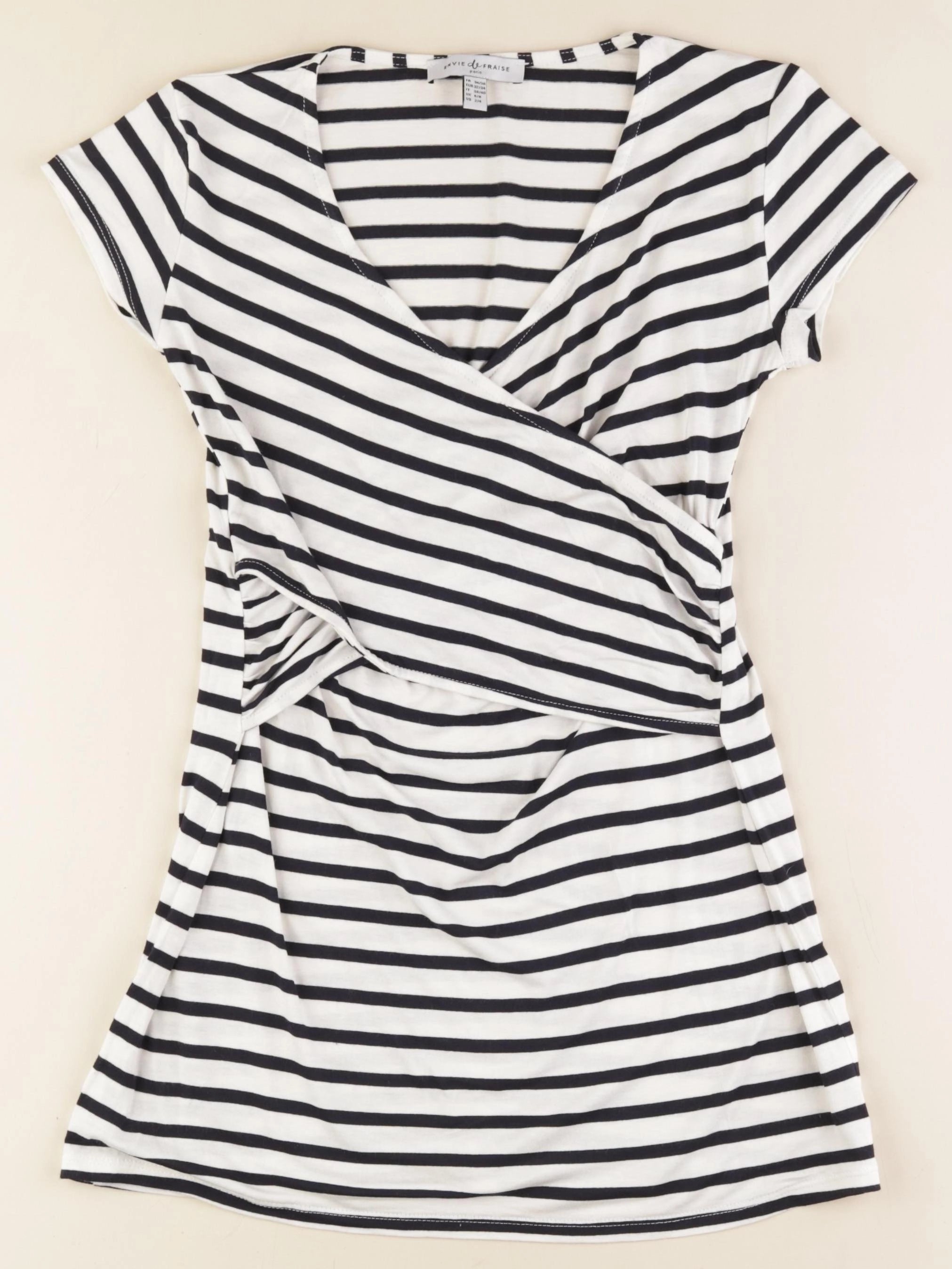 Envie de fraise - tee-shirt grossesse, allaitement blanc, bleu - 34 à 36