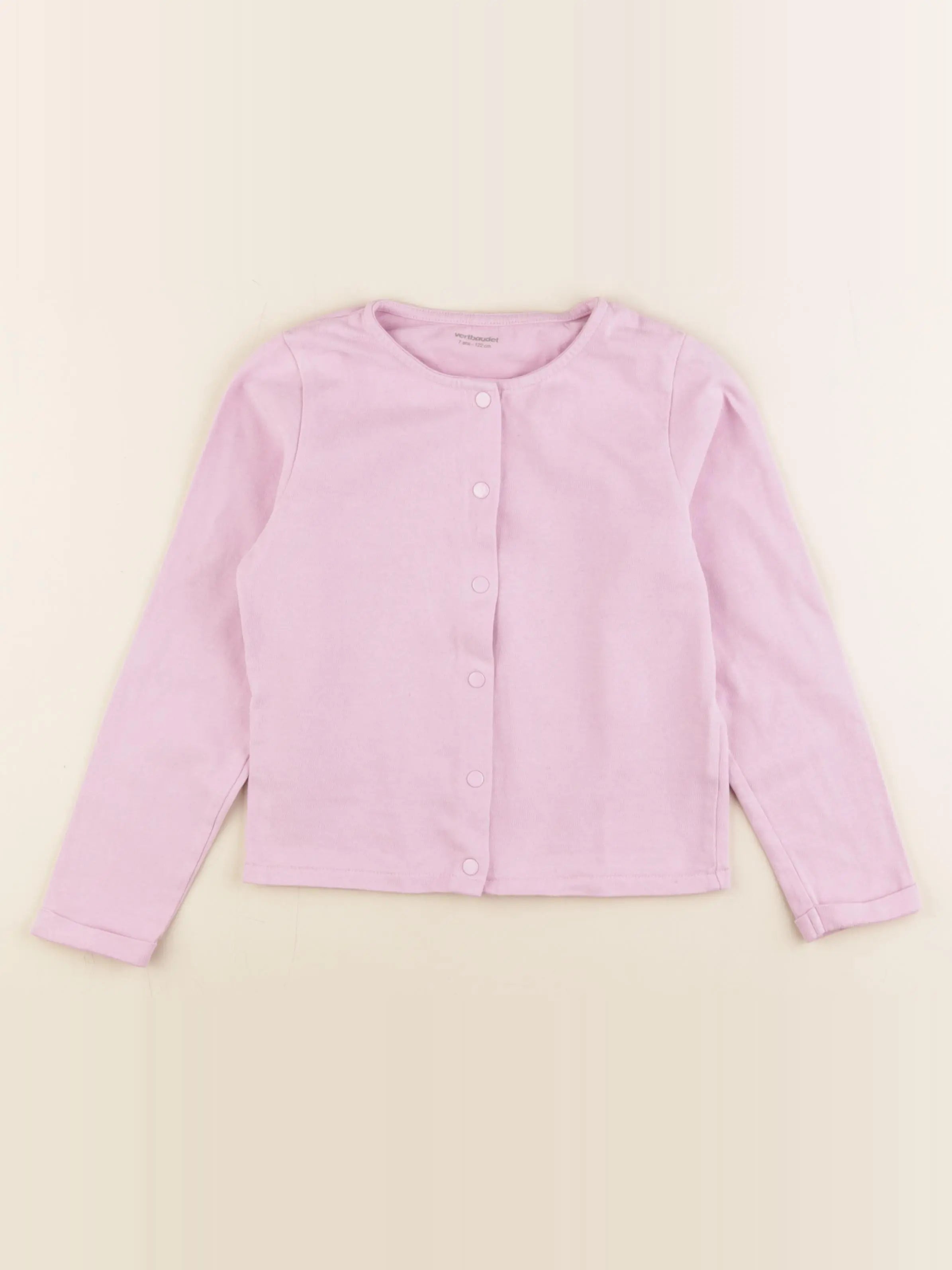 Vertbaudet - gilet rose - 7 ans
