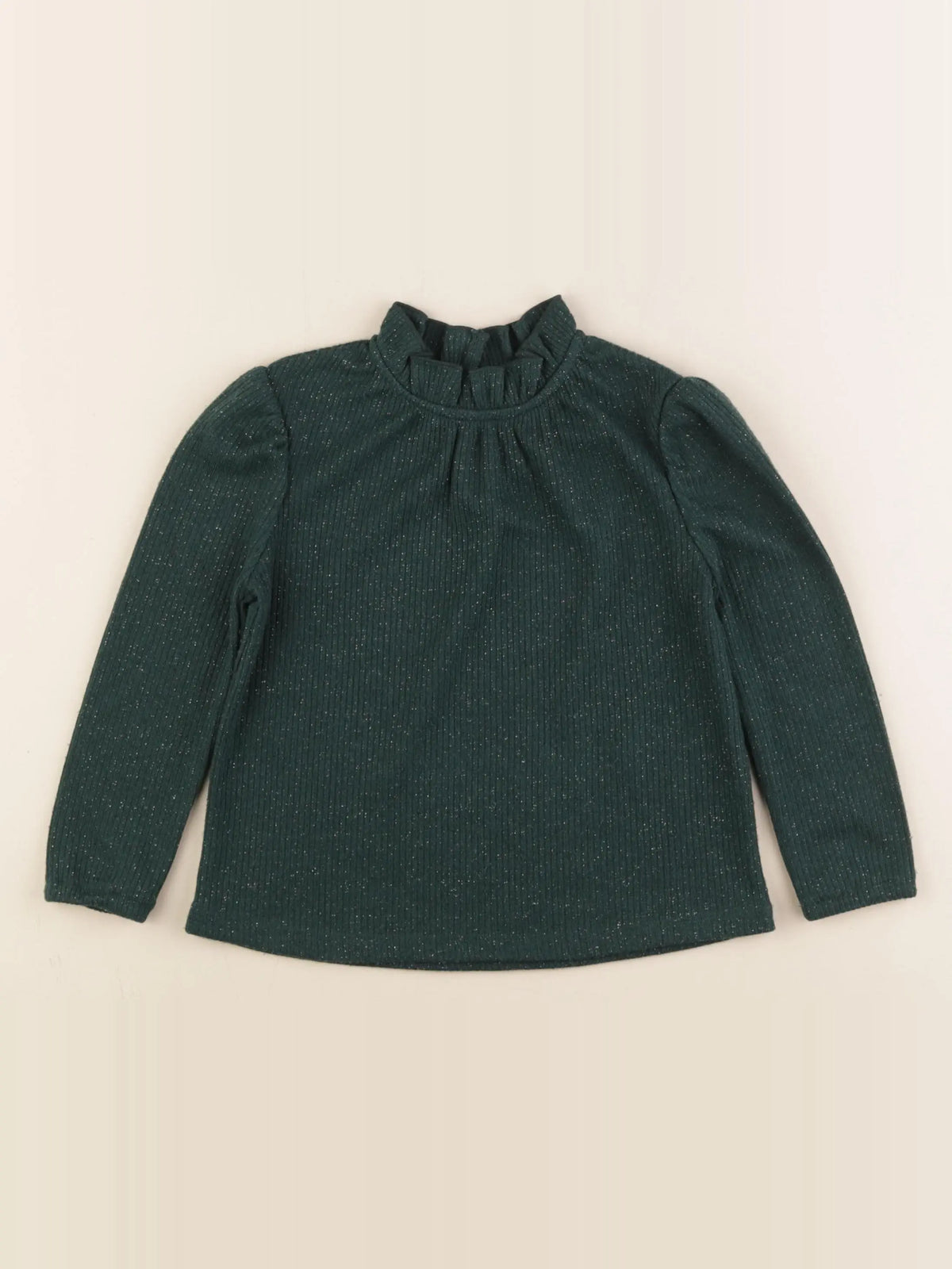 Vertbaudet - tee-shirt vert, argent - 4 ans