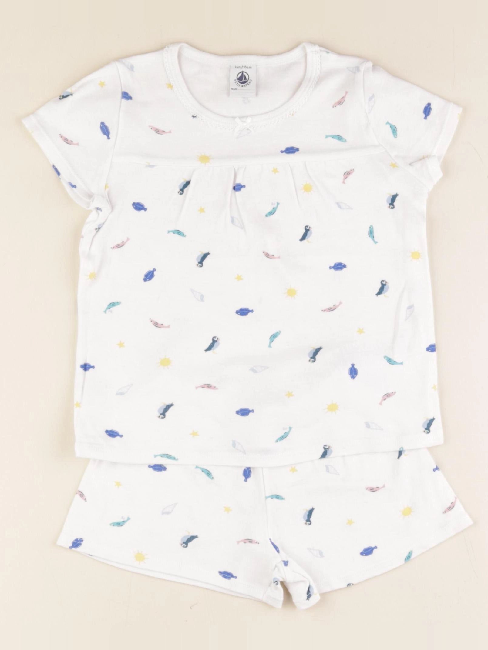 Petit Bateau - pyjama coton blanc - 3 ans