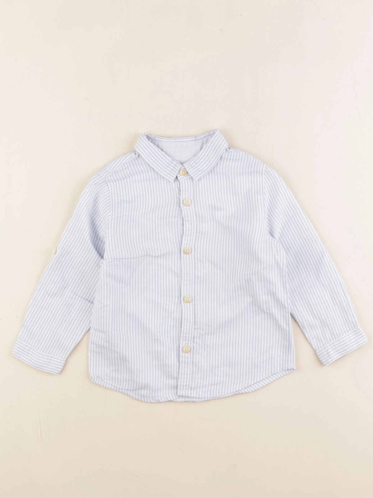 Zara - chemise blanc, bleu - 12/18 mois