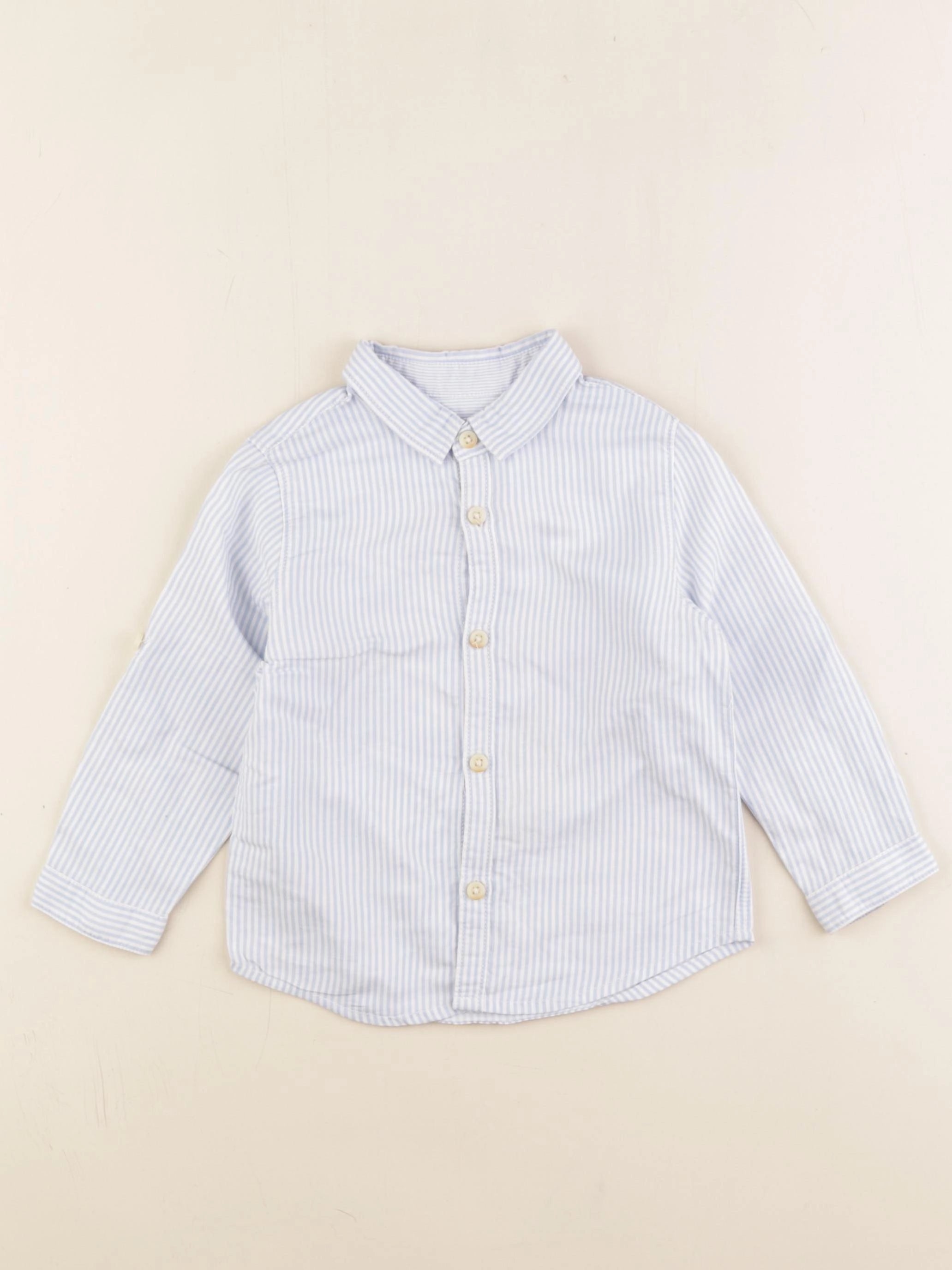 Zara - chemise blanc, bleu - 12/18 mois