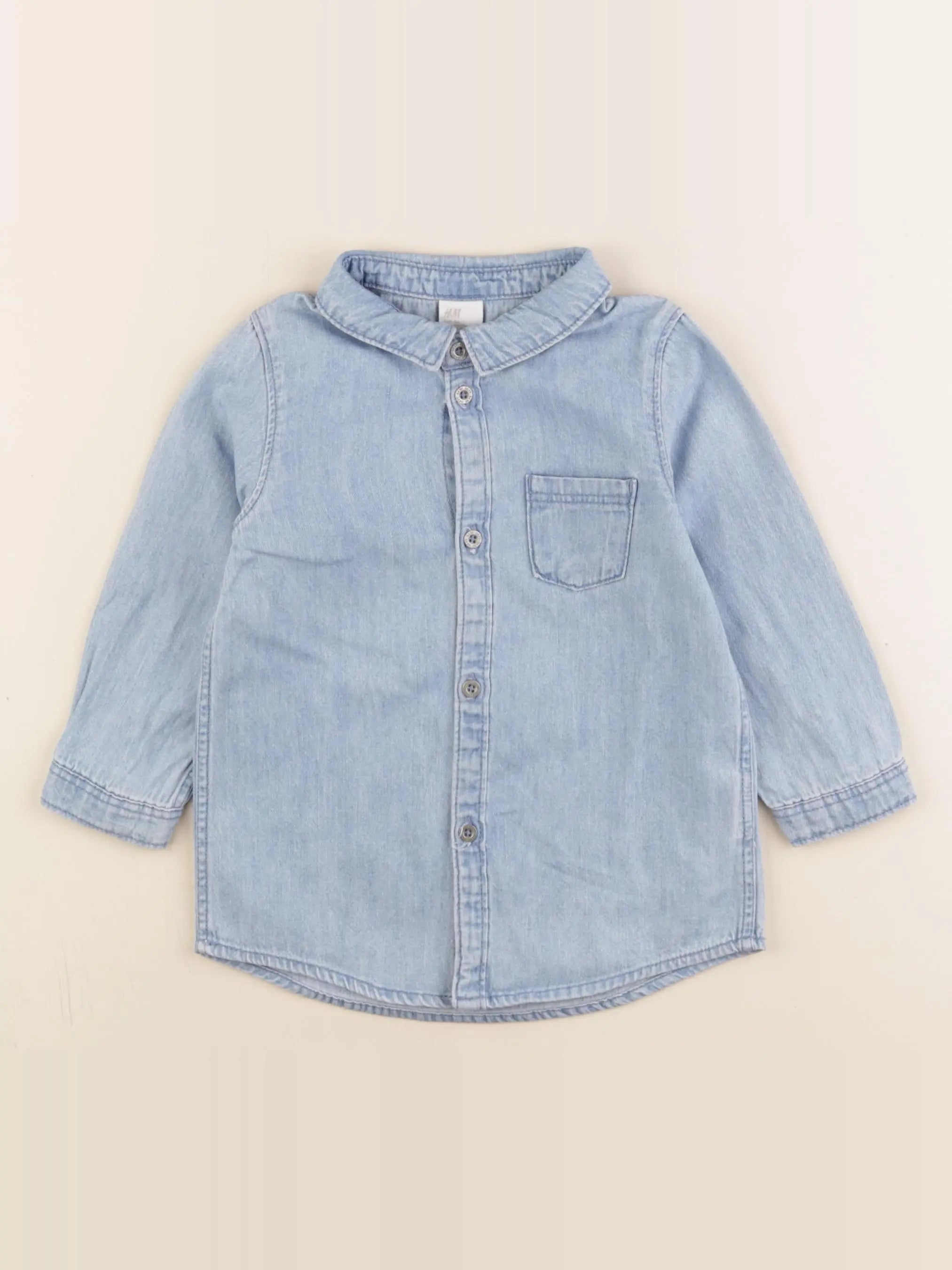 H&M - chemise bleu - 12/18 mois