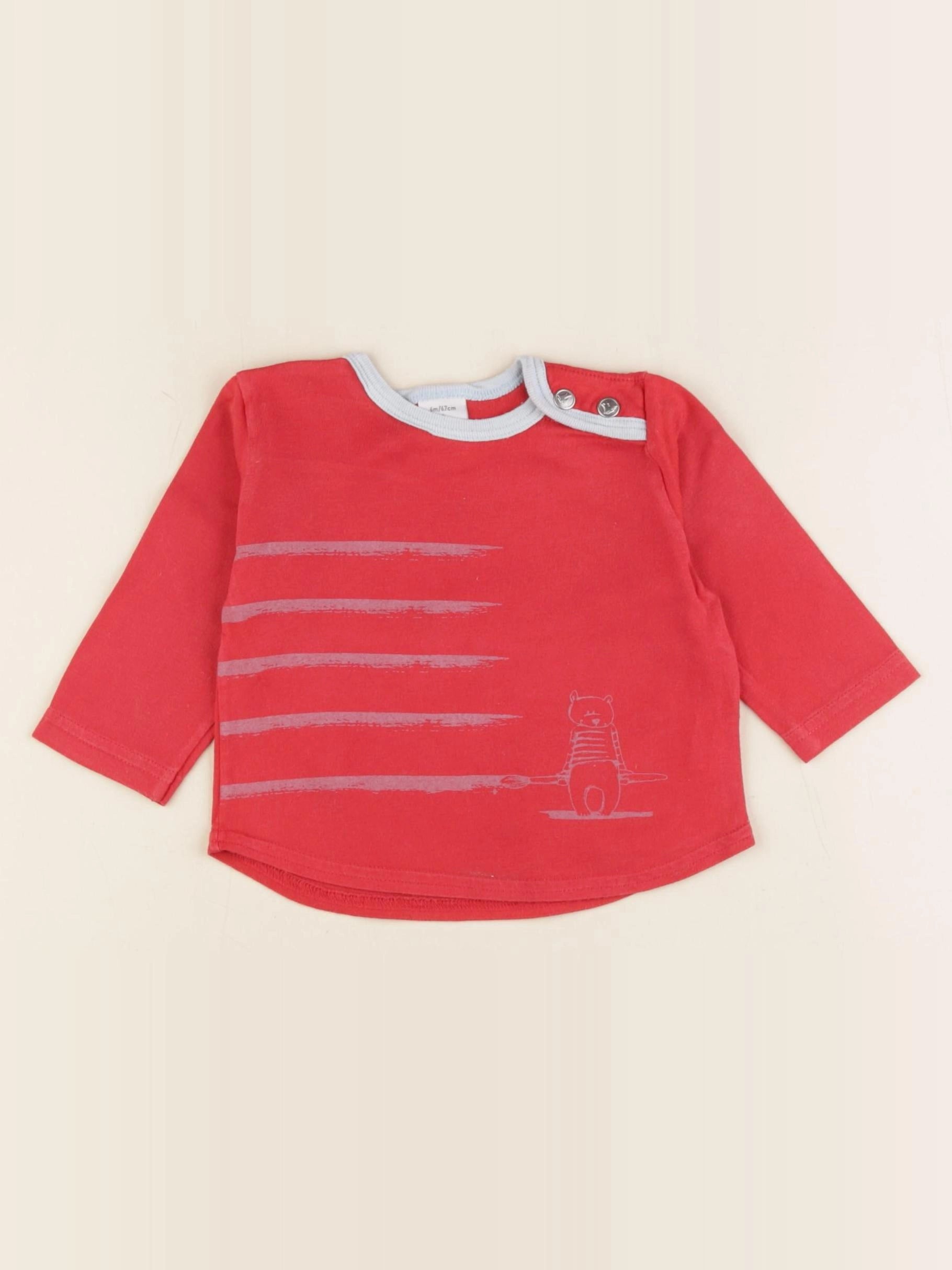 Petit Bateau - tee-shirt rouge - 6 mois