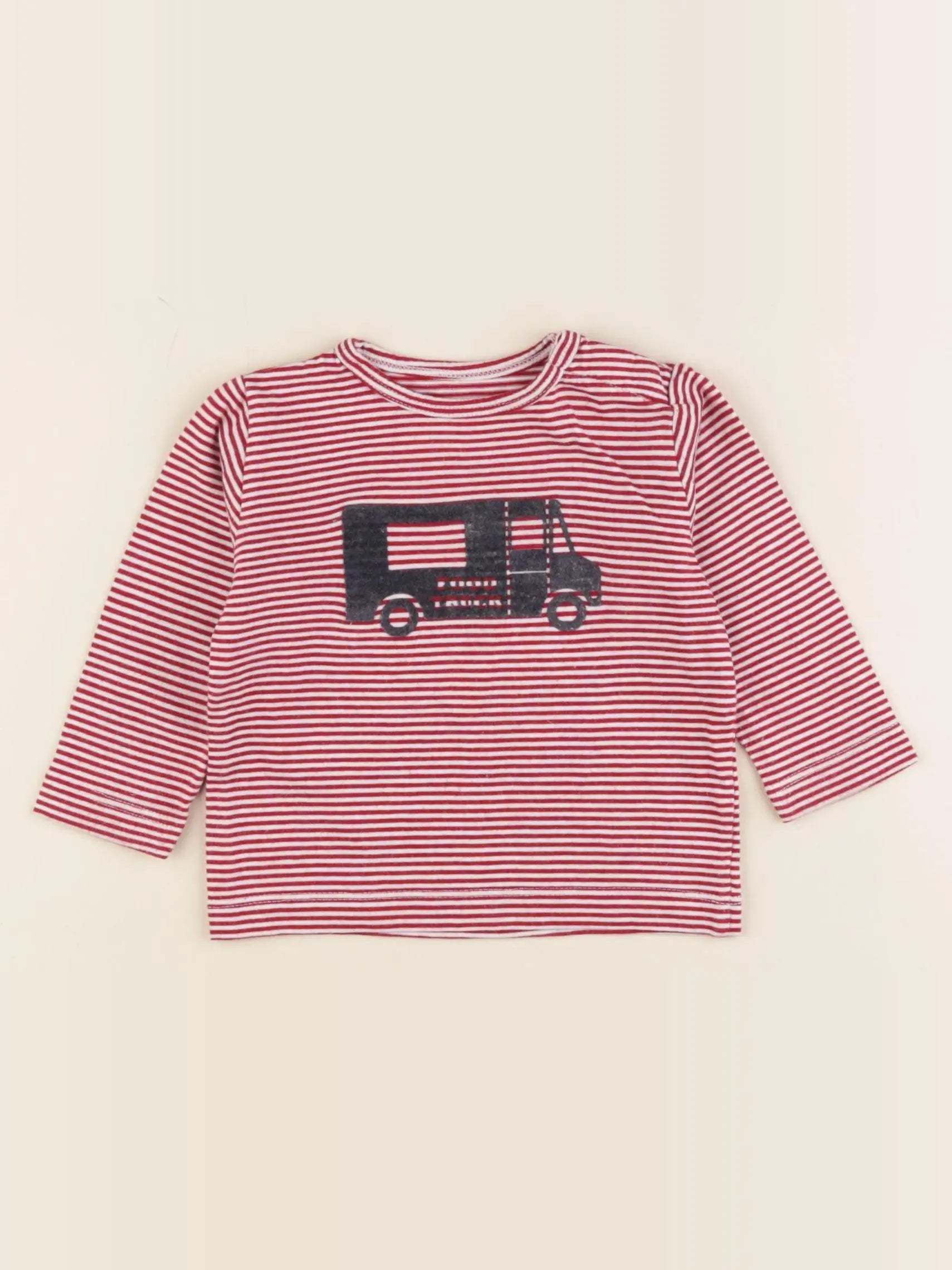 Boutchou - tee-shirt rouge, blanc - 6 mois