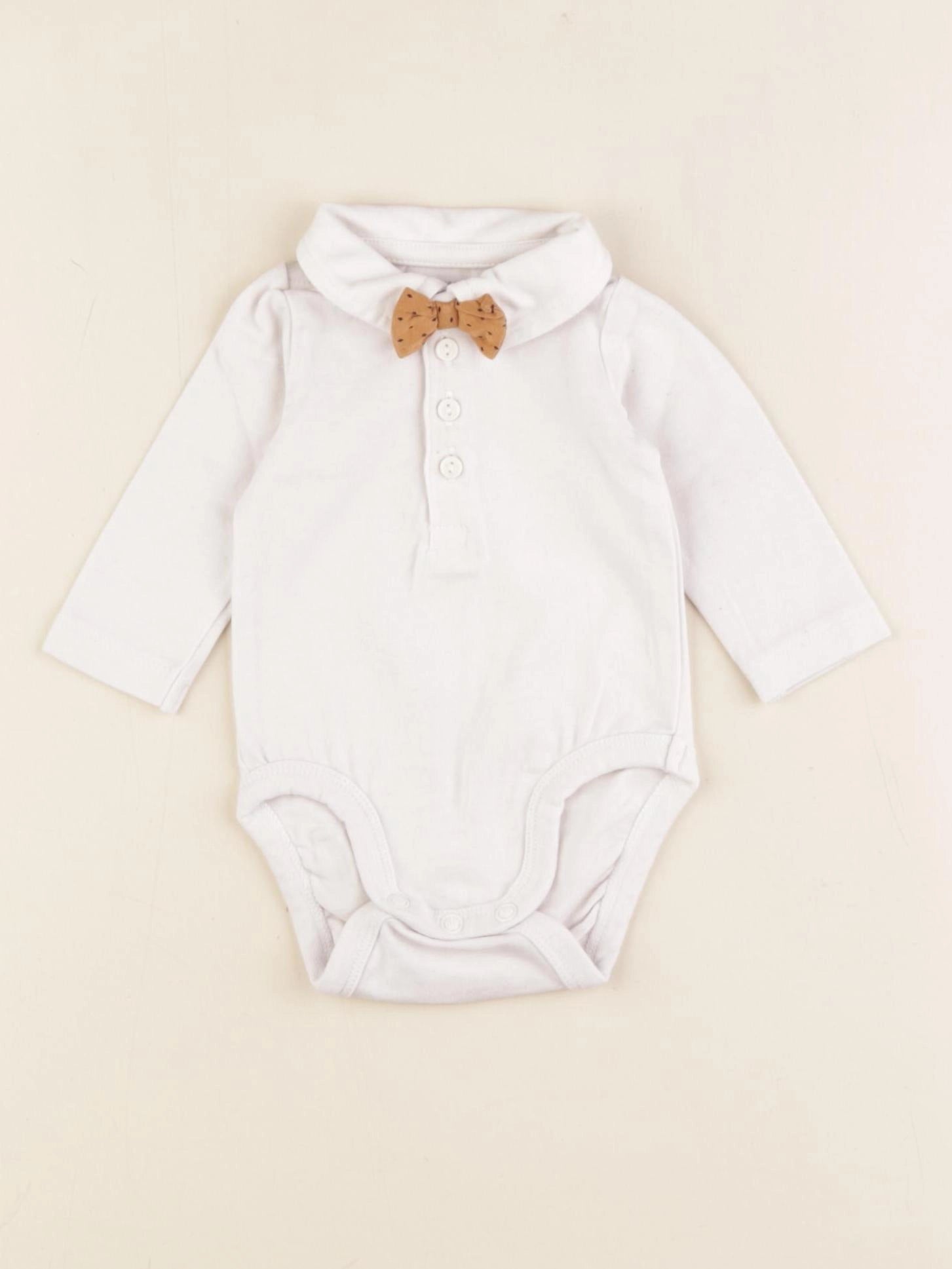 H&M - body à col beige - 0/1 mois