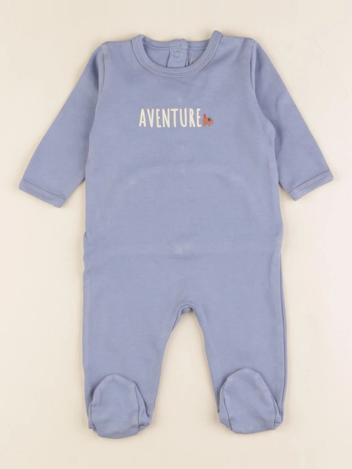 Vertbaudet - pyjama coton bleu - 6 mois