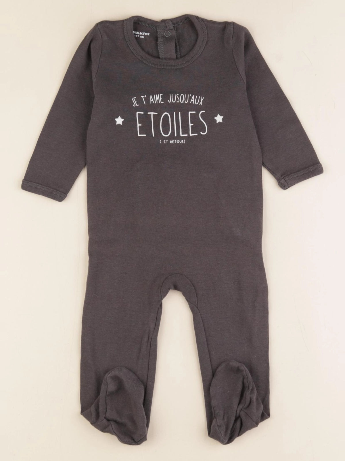 Vertbaudet - pyjama coton gris - 6 mois