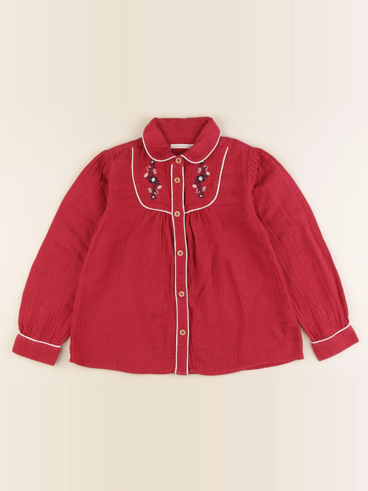 Monoprix - chemise rouge - 8 ans