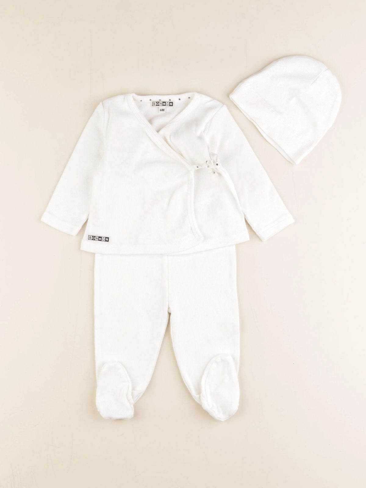 Bonton - pyjama coton blanc - 6 mois