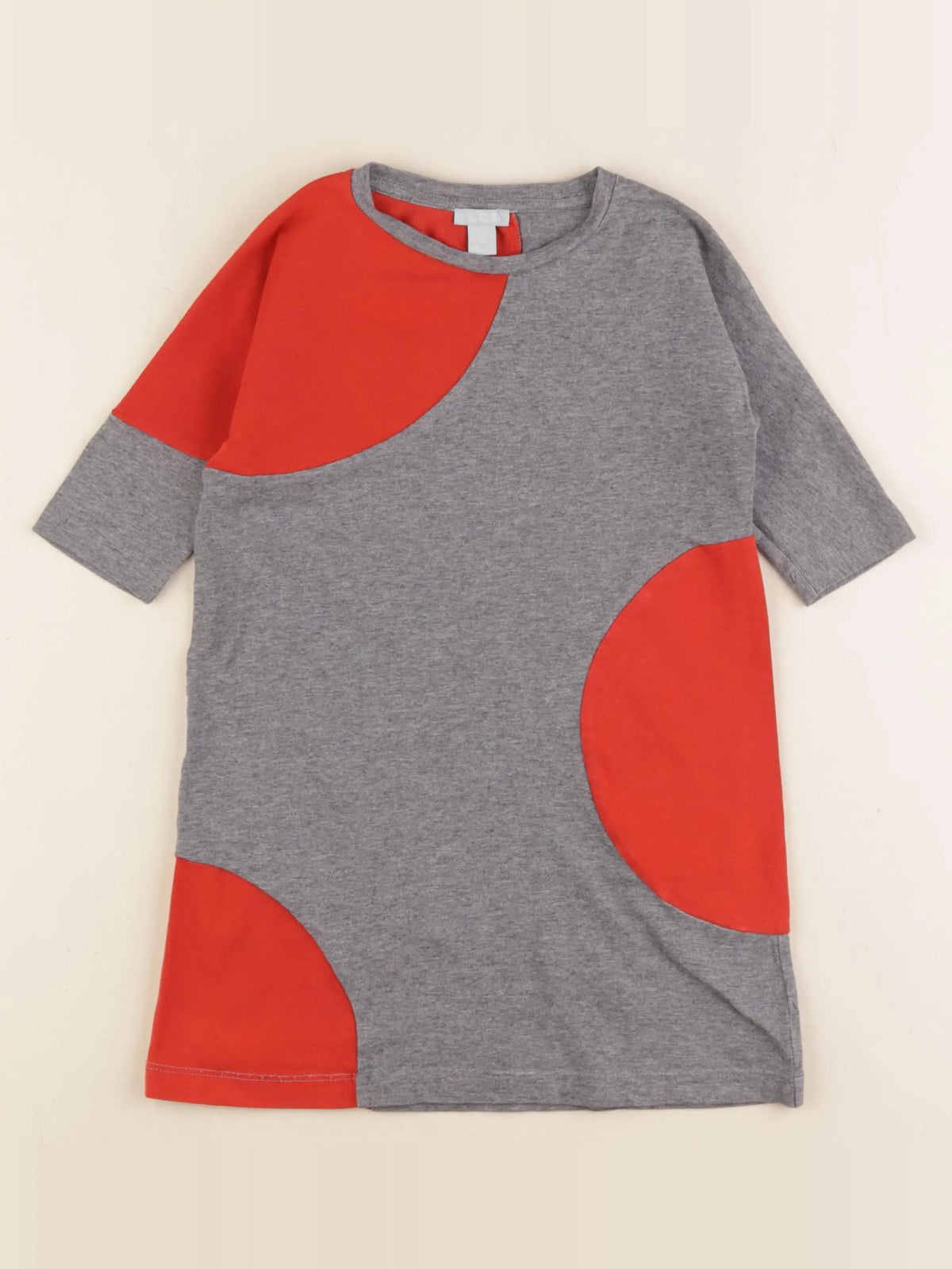 COS - robe gris, rouge - 18/24 mois