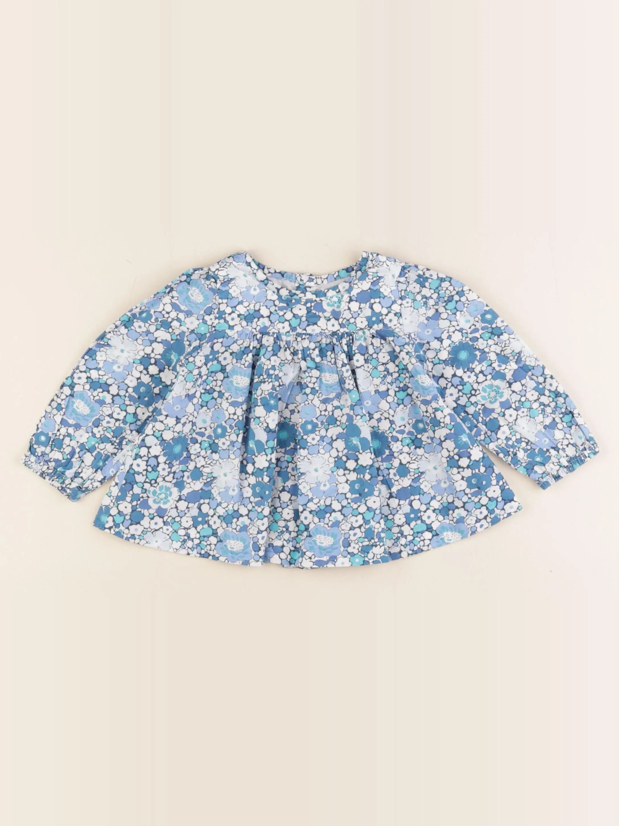 Jacadi - blouse liberty bleu - 12 mois