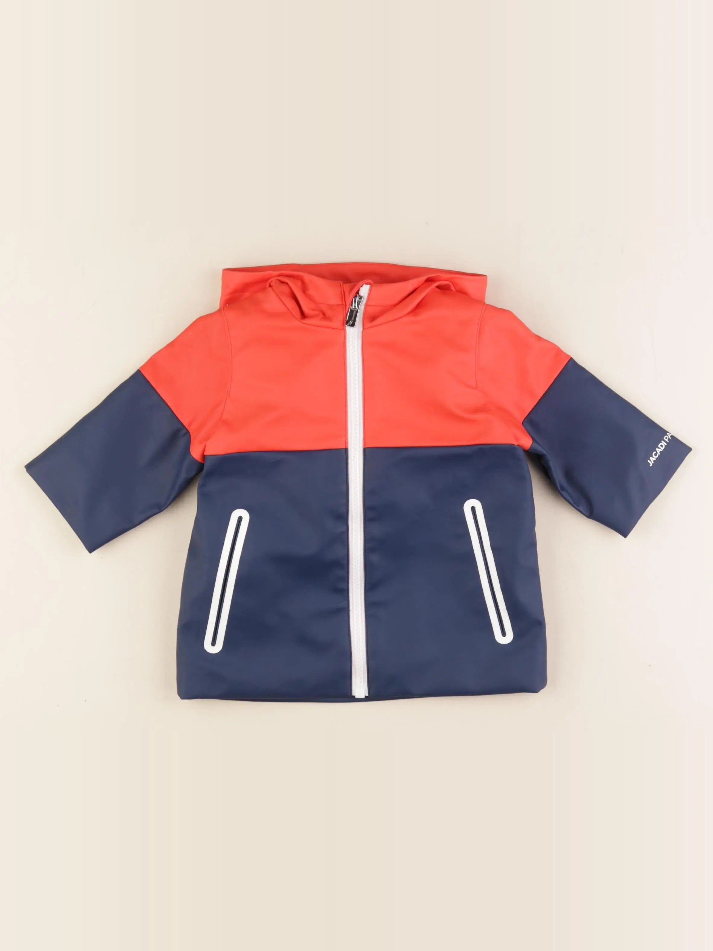 Jacadi - imperméable bleu, rouge - 6 mois
