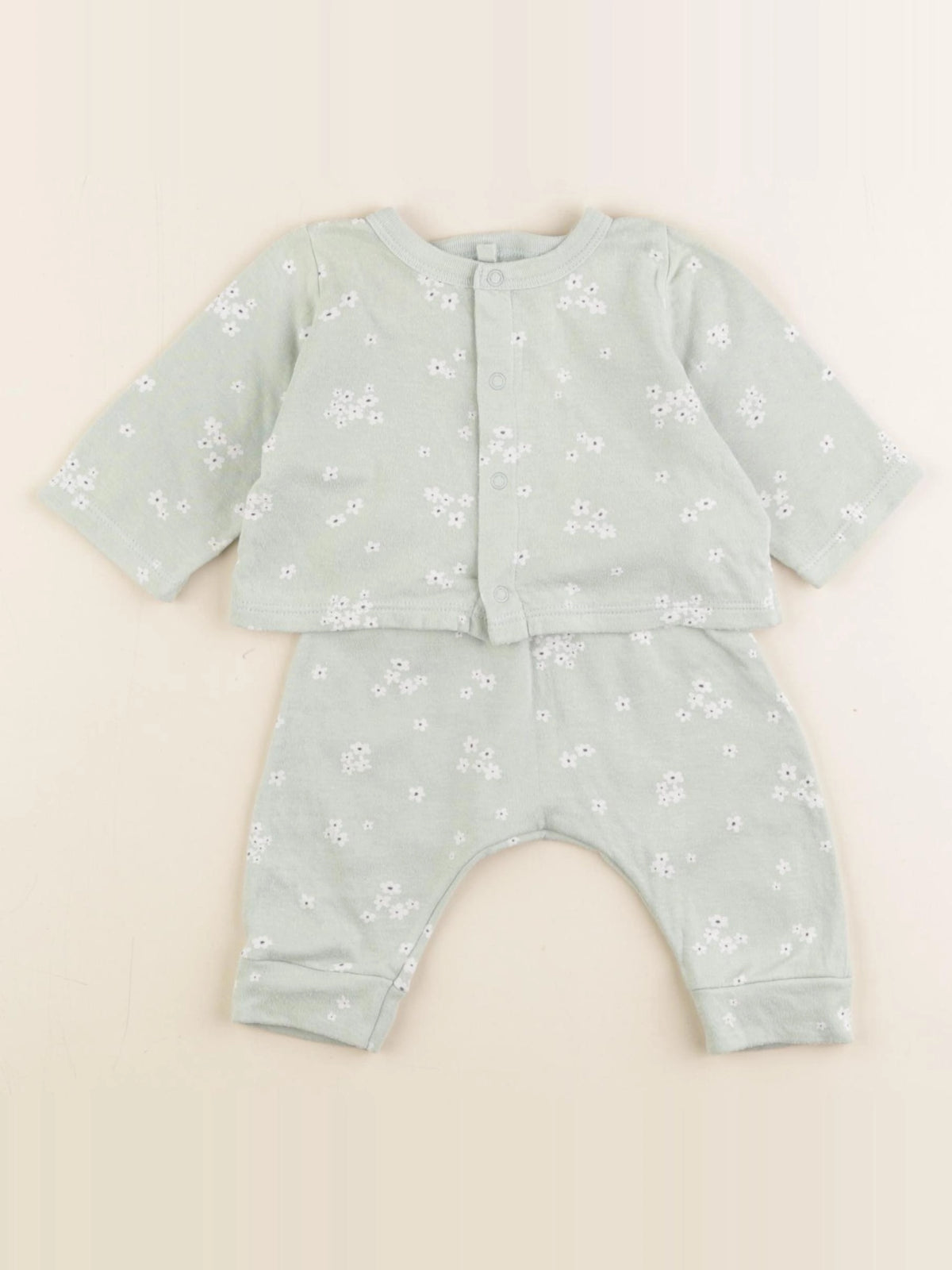 Petit Bateau - ensemble vert - 3 mois