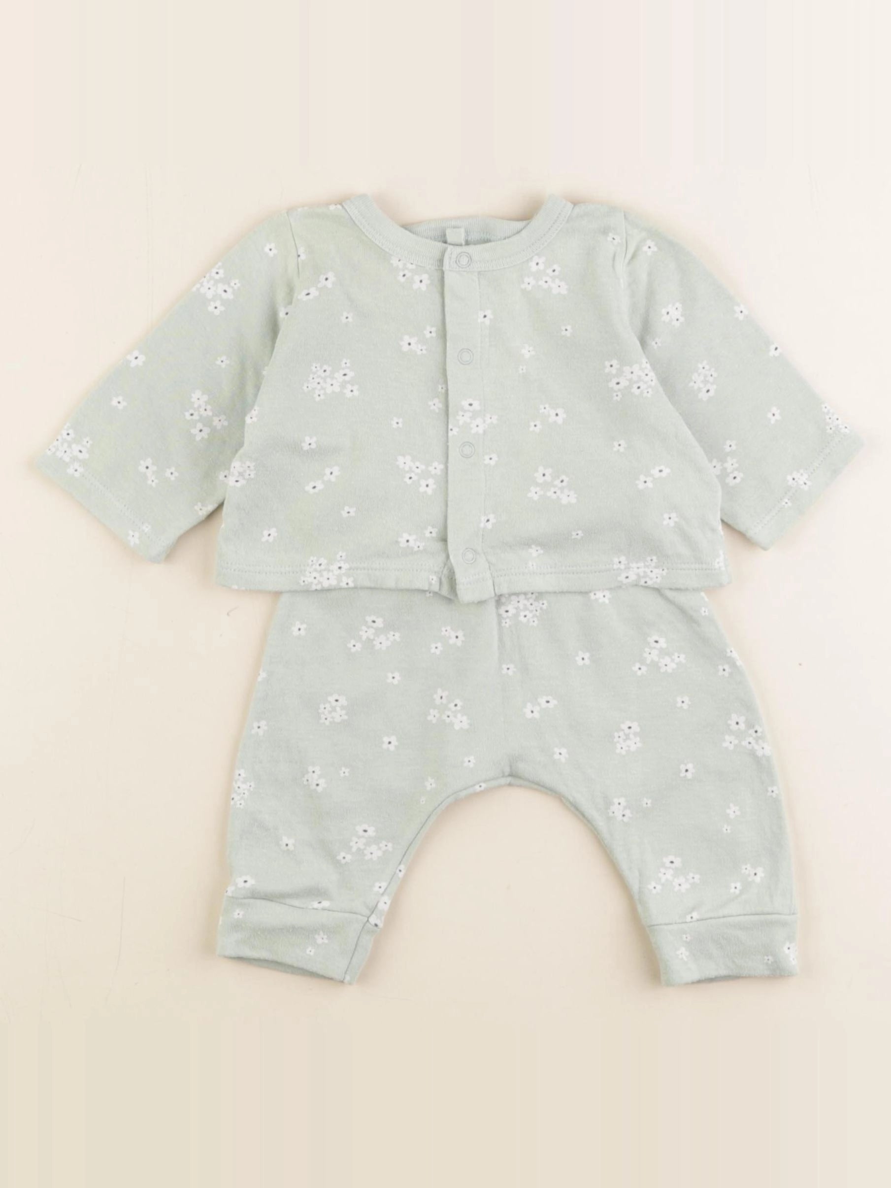 Petit Bateau - ensemble vert - 3 mois