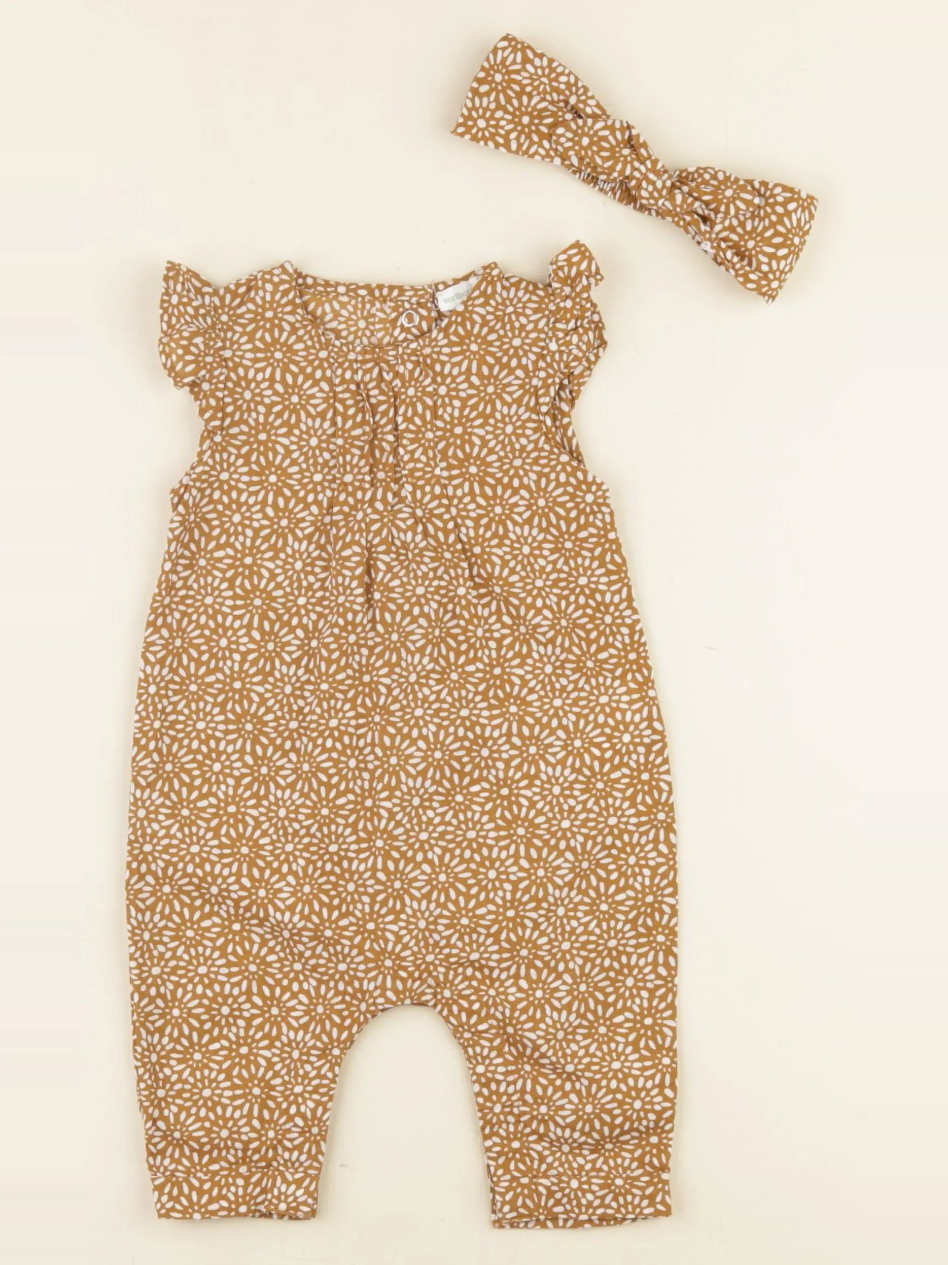 Vertbaudet - combinaison marron - 3 mois