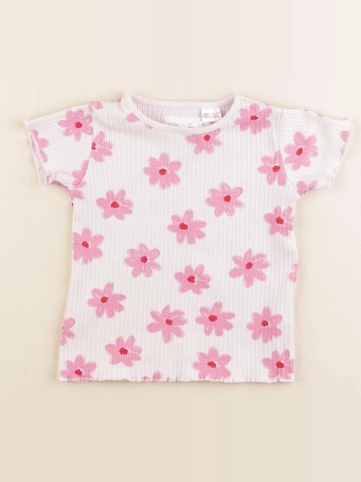 Zara - tee-shirt rose - 18 mois