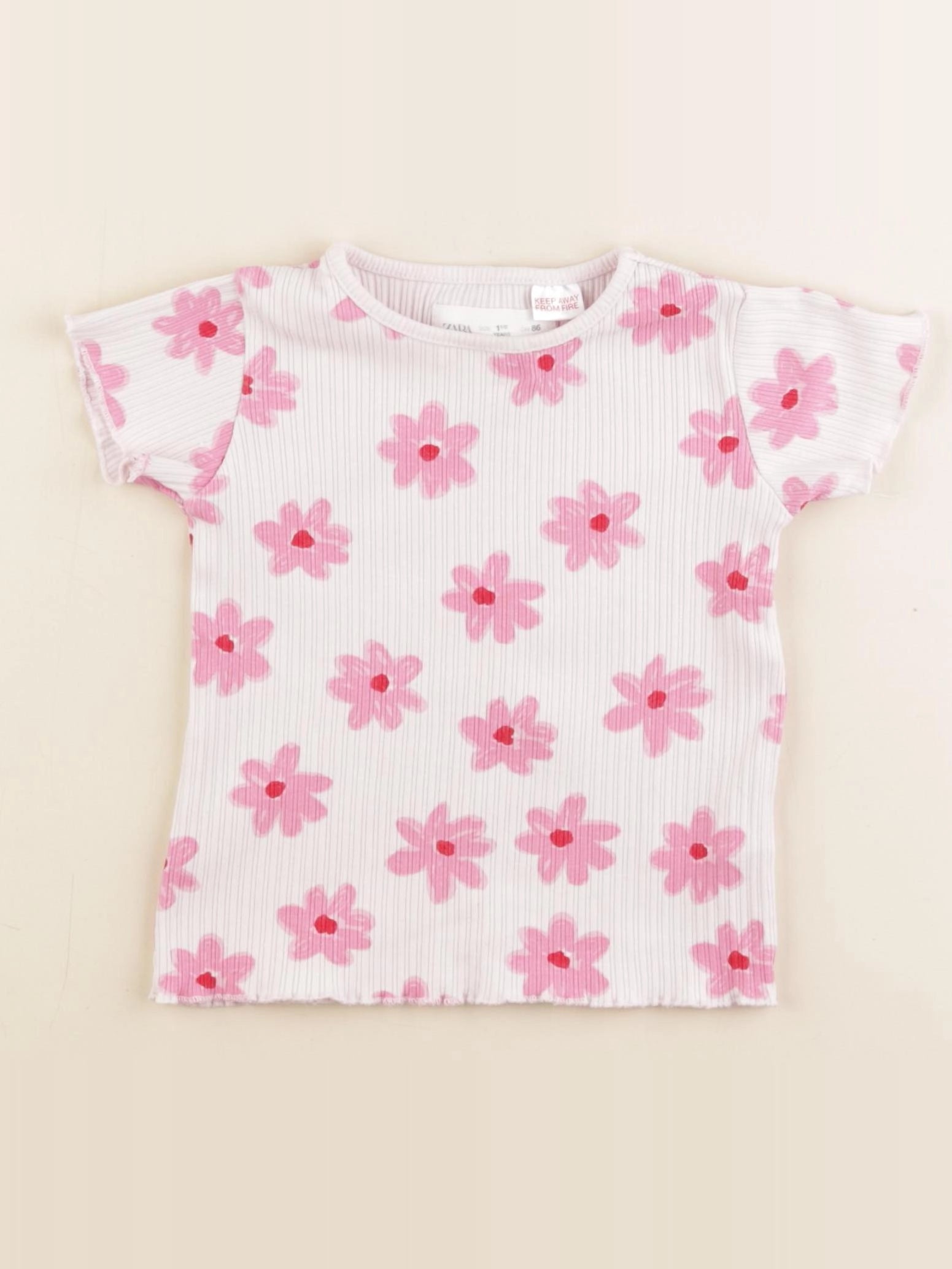 Zara - tee-shirt rose - 18 mois