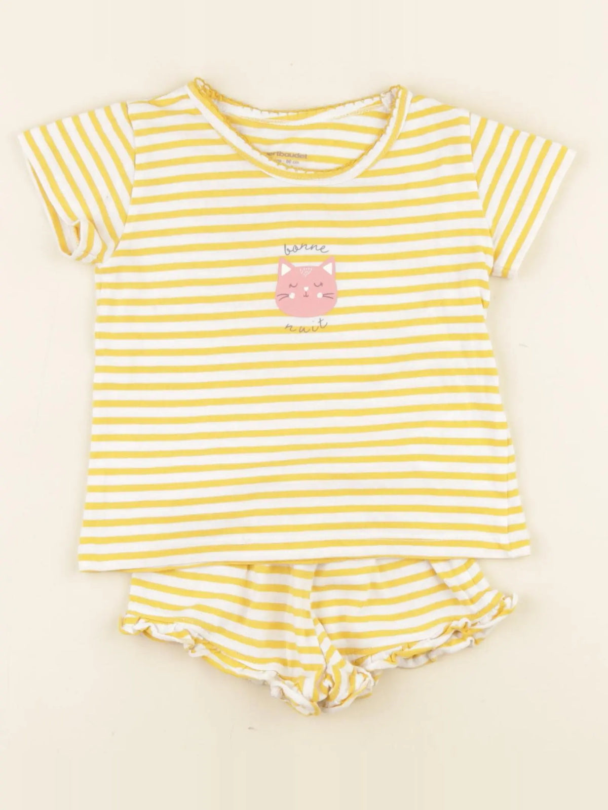 Vertbaudet - pyjama coton jaune - 2 ans