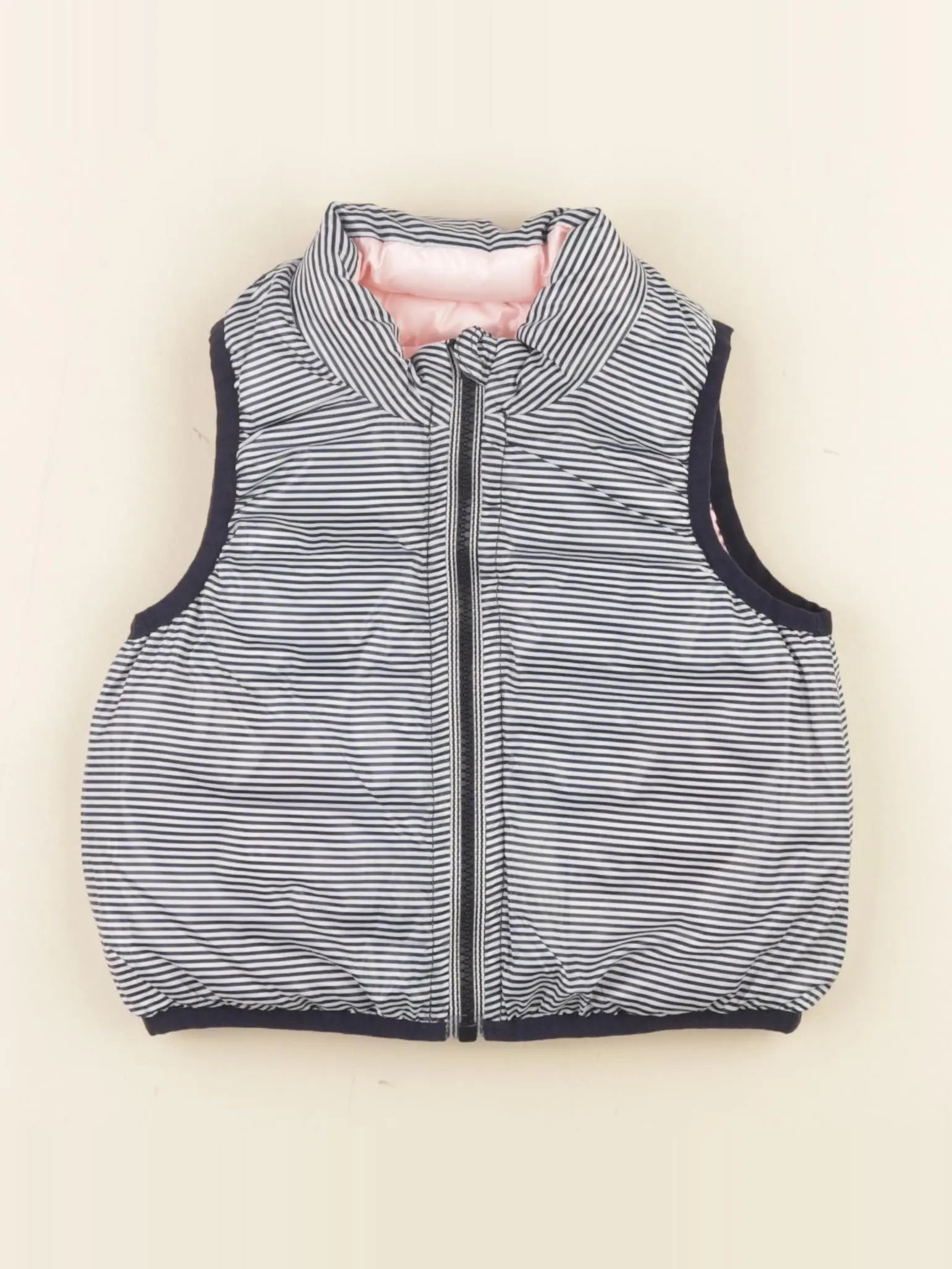 Petit Bateau - doudoune réversible bleu, rose - 6 mois