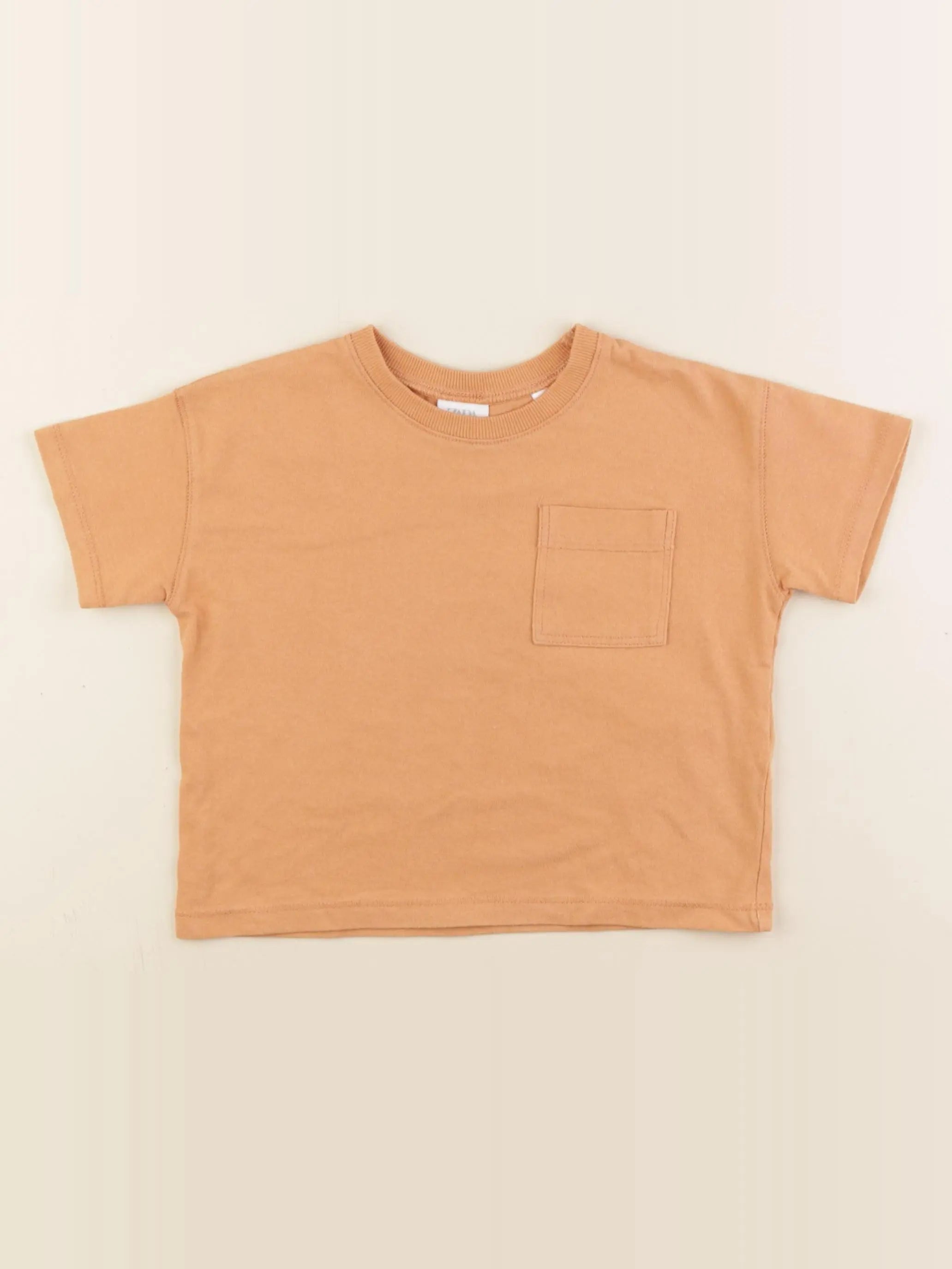 Zara - tee-shirt orange - 9/12 mois