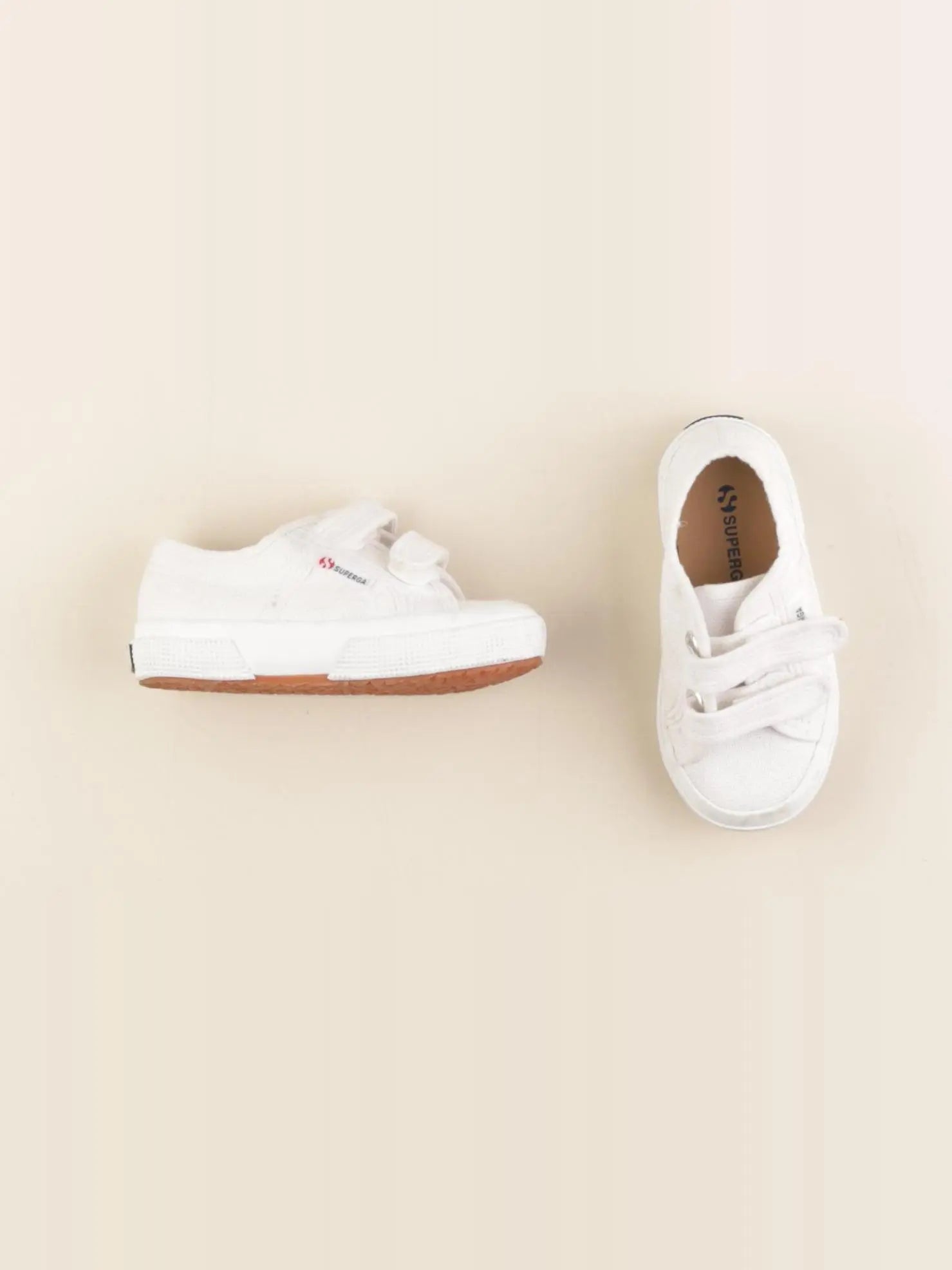 Superga - tennis à scratch/ lacets blanc - pointure 24