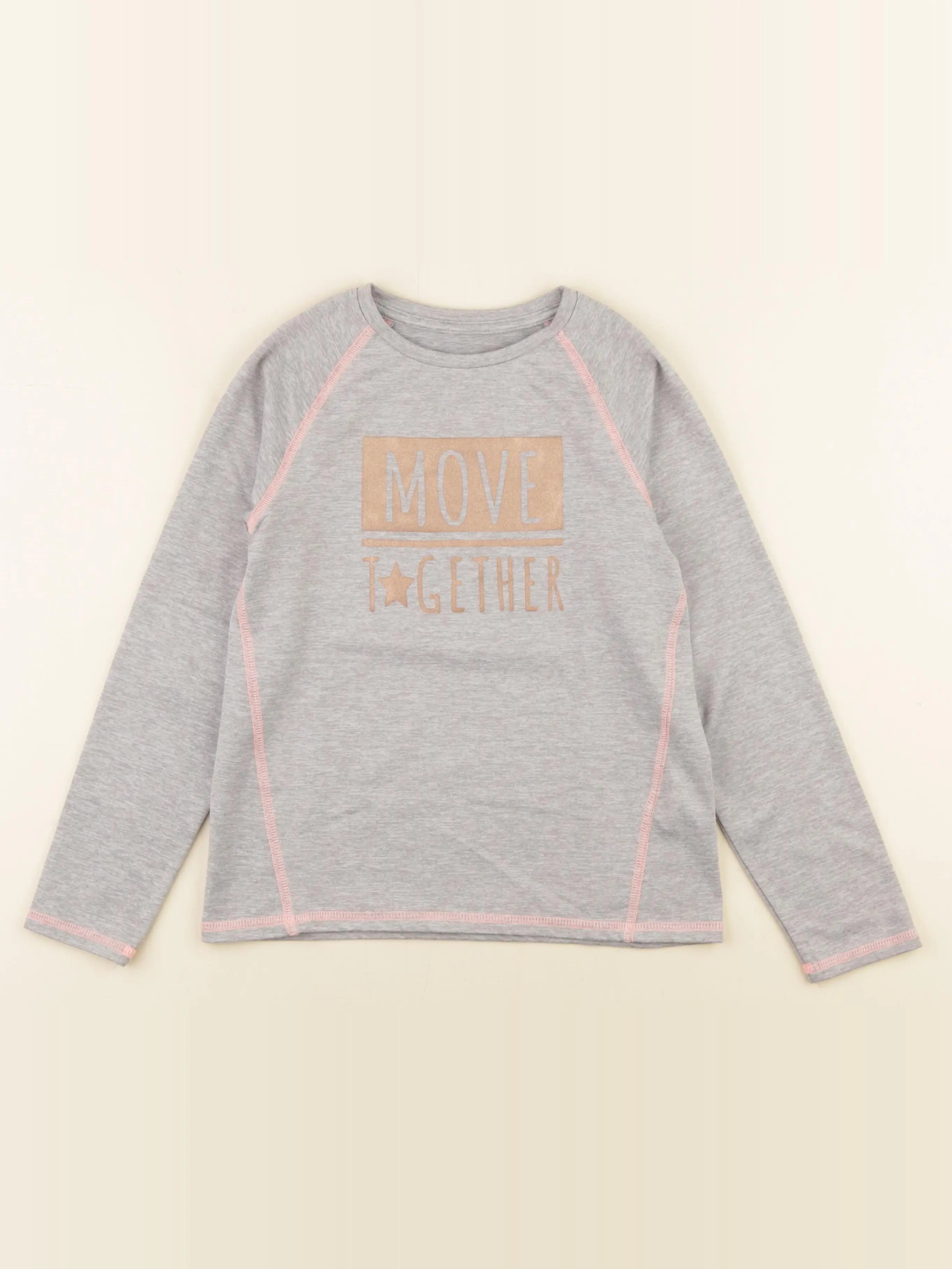 Vertbaudet - tee-shirt gris, or - 8 ans