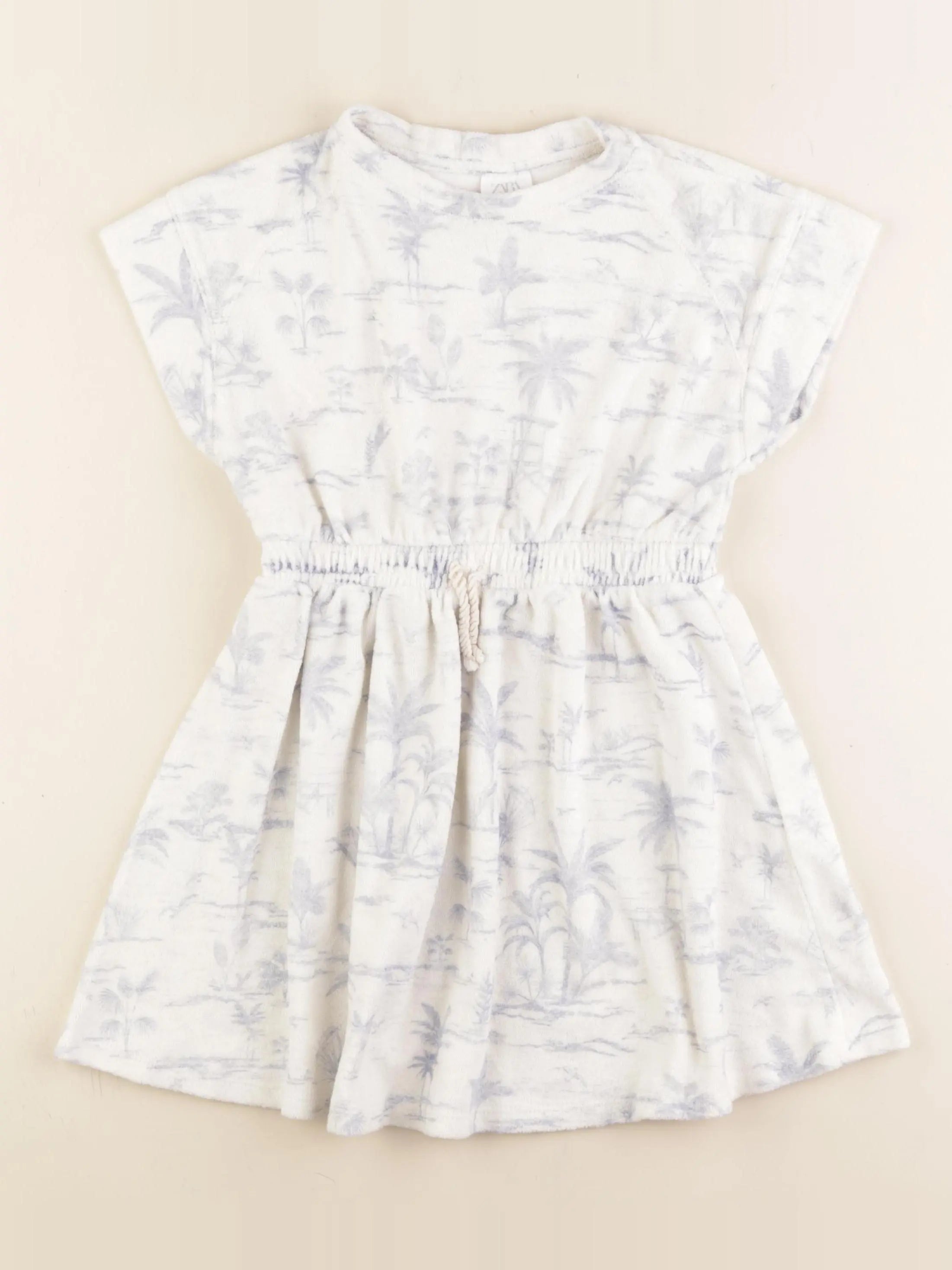 Zara - robe blanc, bleu - 7 ans