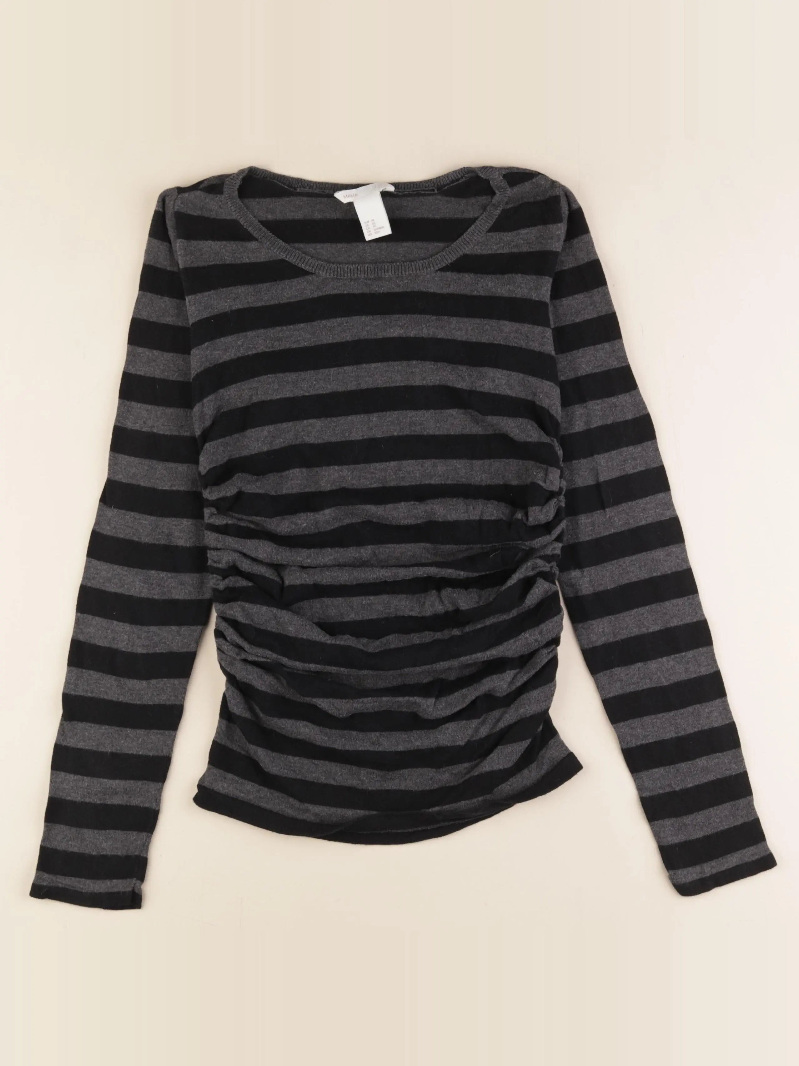 H&M - pull grossesse gris, noir - xs