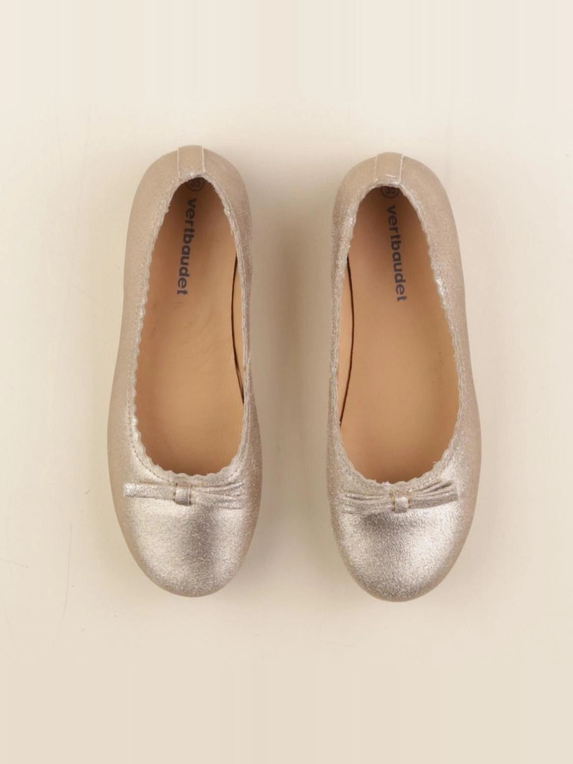 Vertbaudet - ballerines beige, or - pointure 35