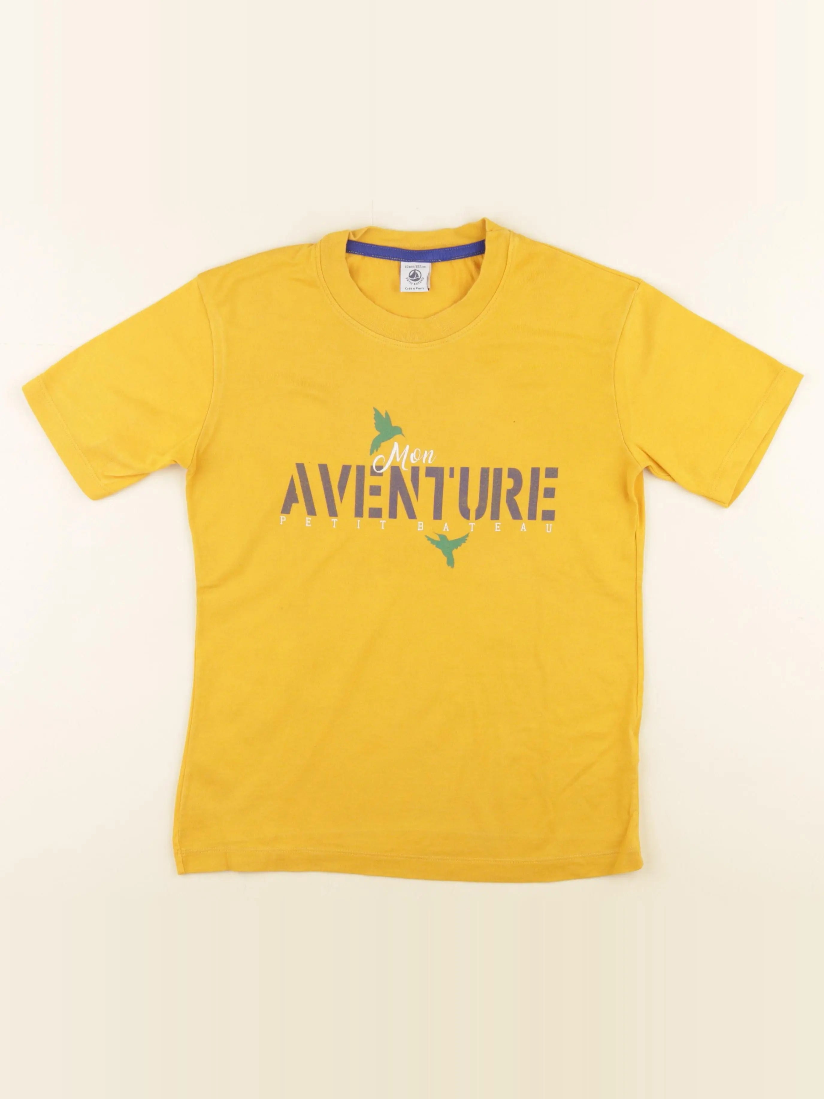 Petit Bateau - tee-shirt jaune - 12 ans