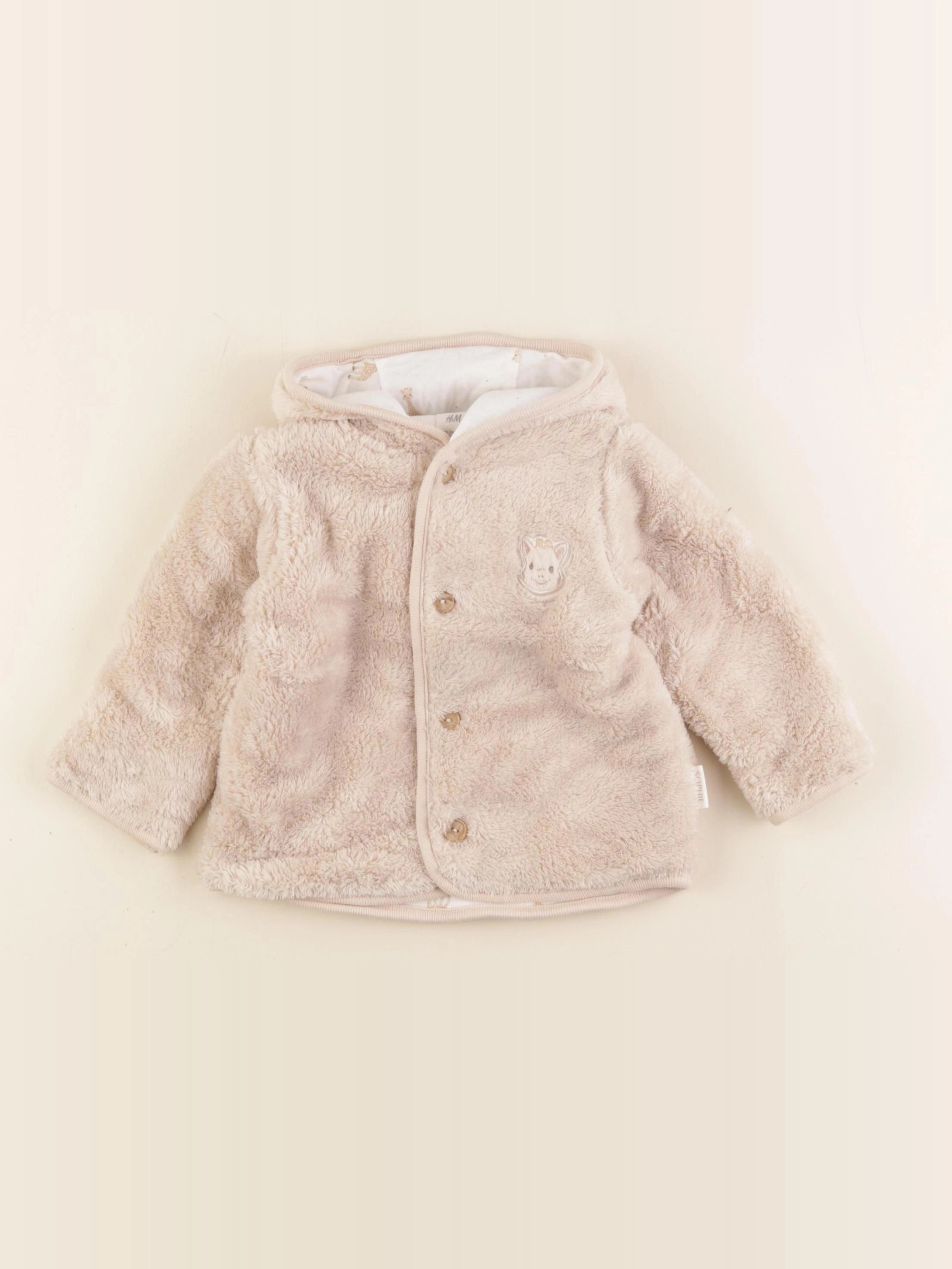 H&M - sweat beige - 6/9 mois