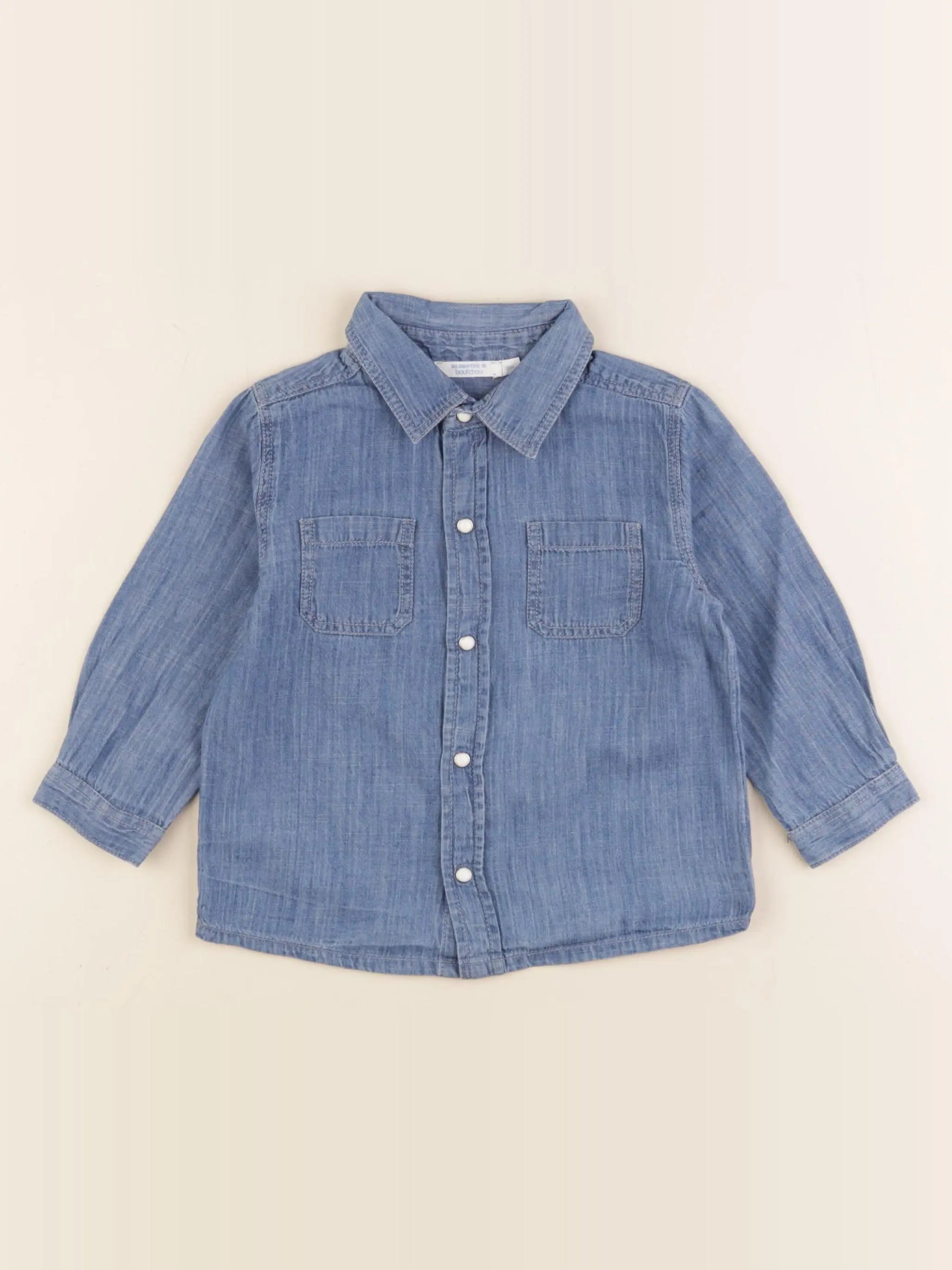 Boutchou - chemise bleu - 18 mois