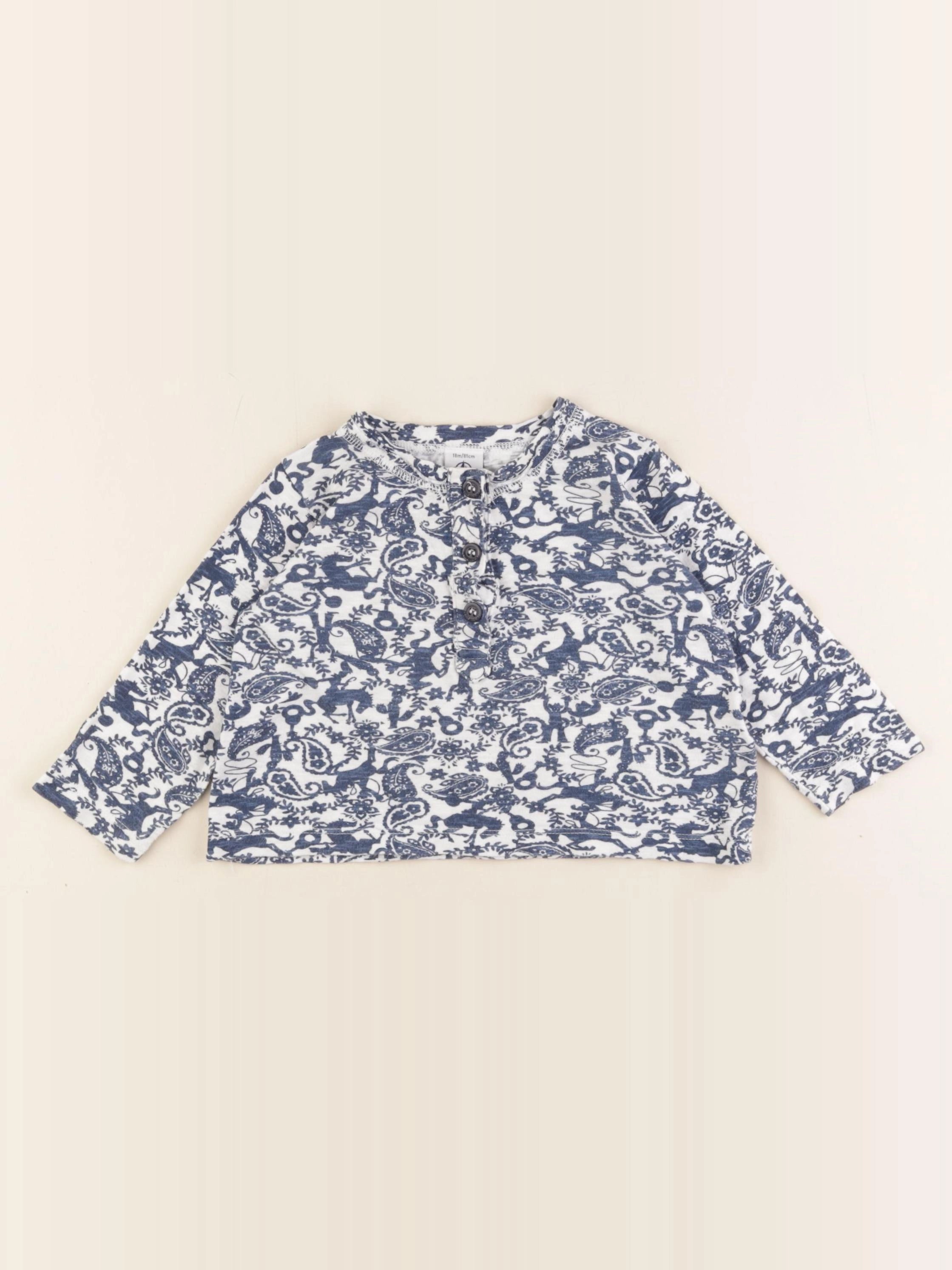 Petit Bateau - tee-shirt bleu - 18 mois