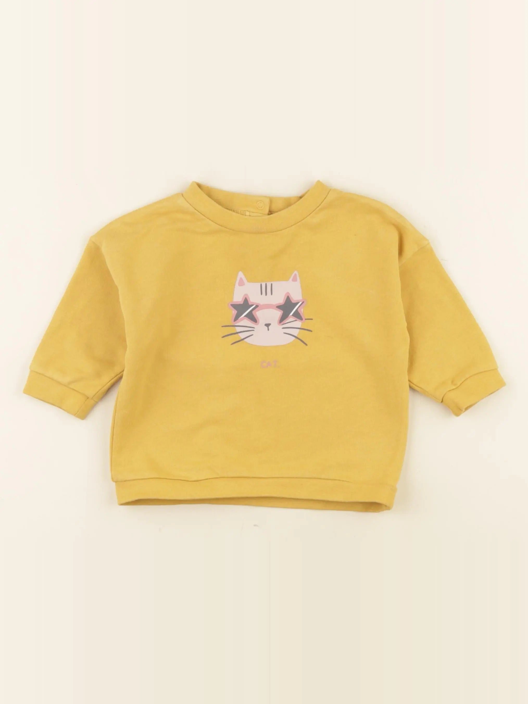 Vertbaudet - sweat jaune - 9 mois