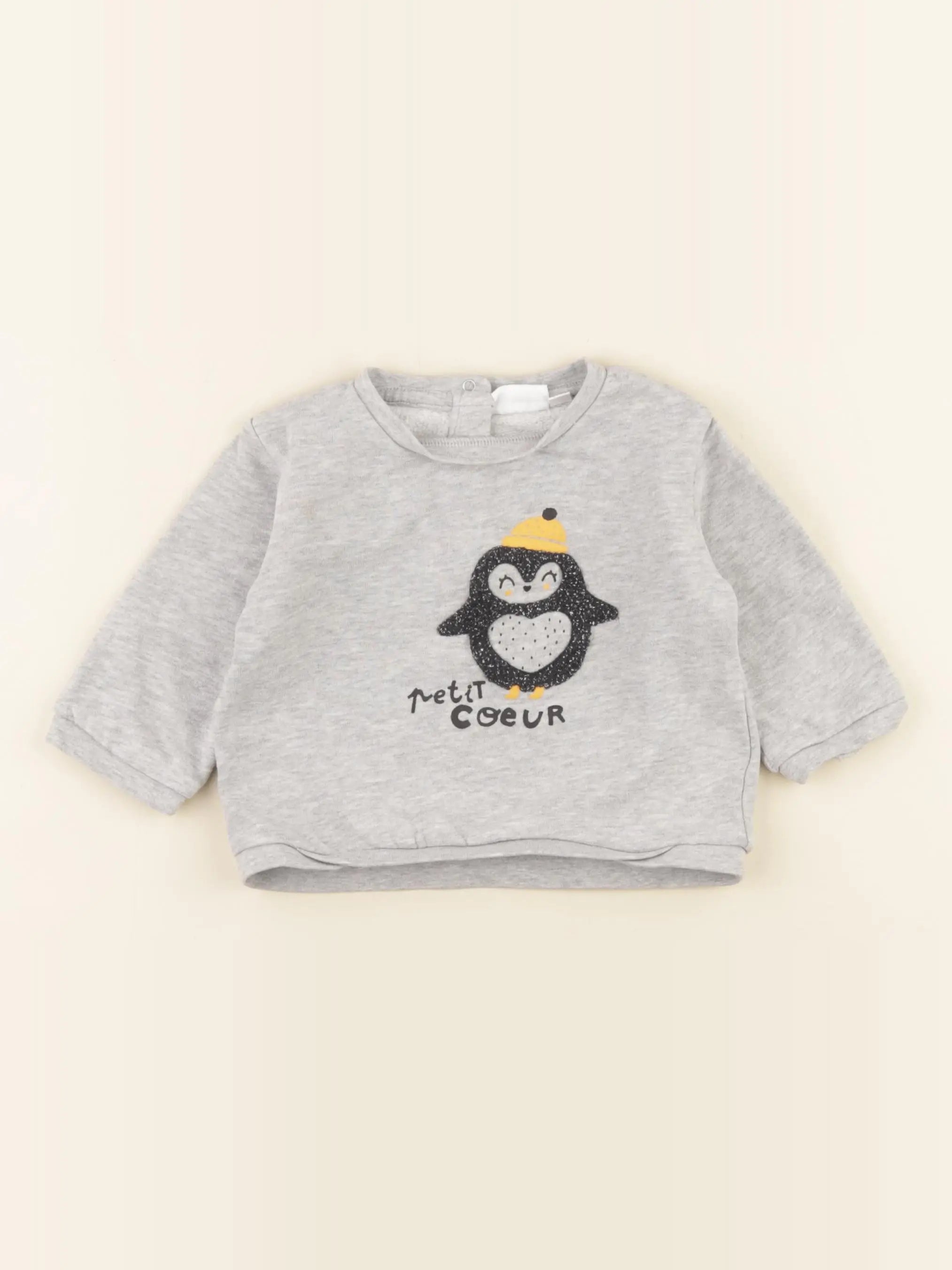 Vertbaudet - sweat gris - 12 mois