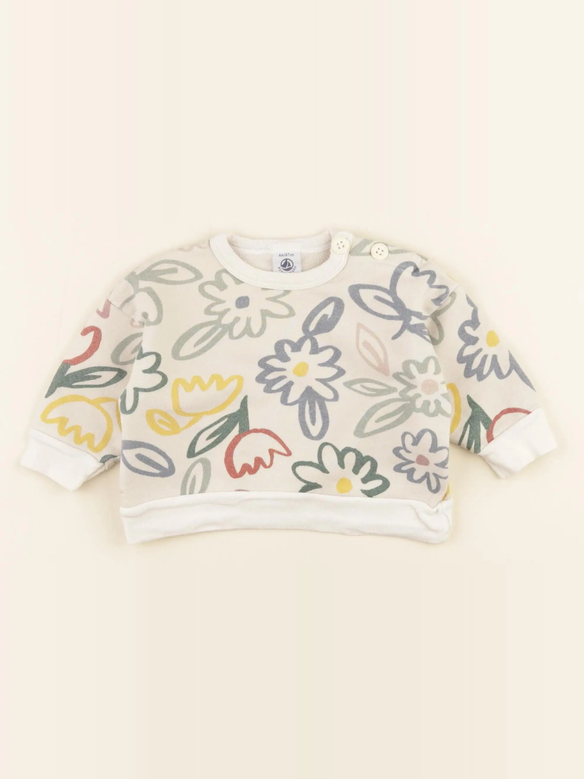 Petit Bateau - sweat multicolore - 6 mois