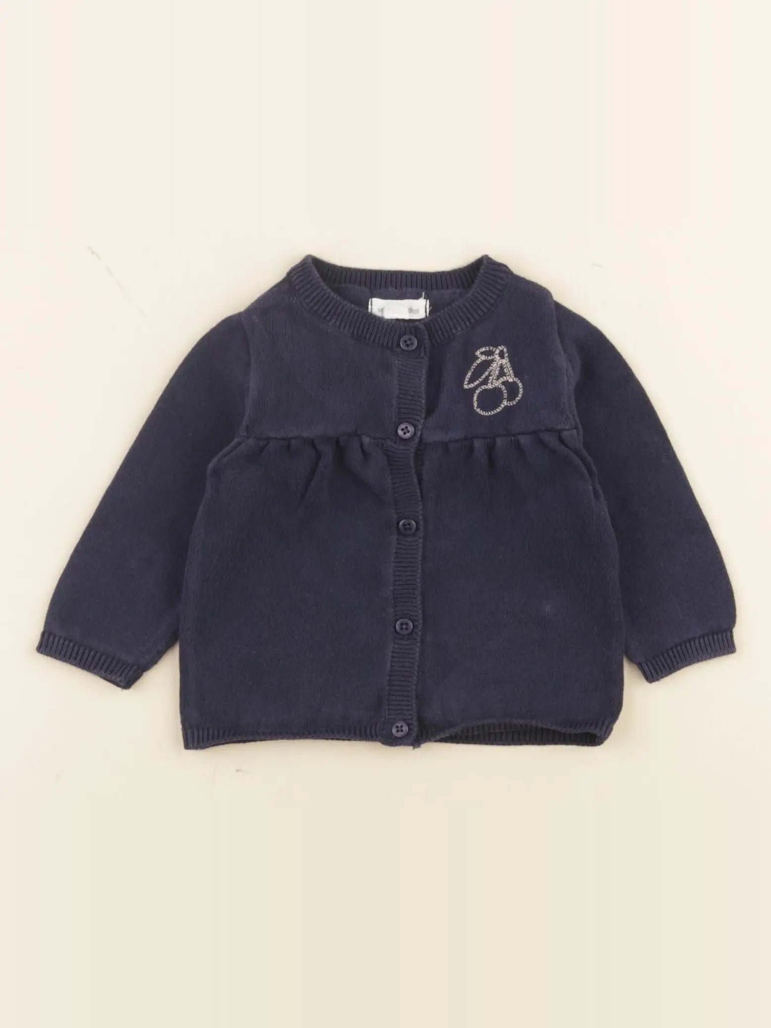 Vertbaudet - gilet bleu - 3 mois
