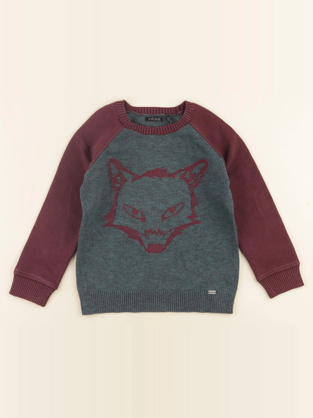 IKKS - pull gris, rouge - 4 ans