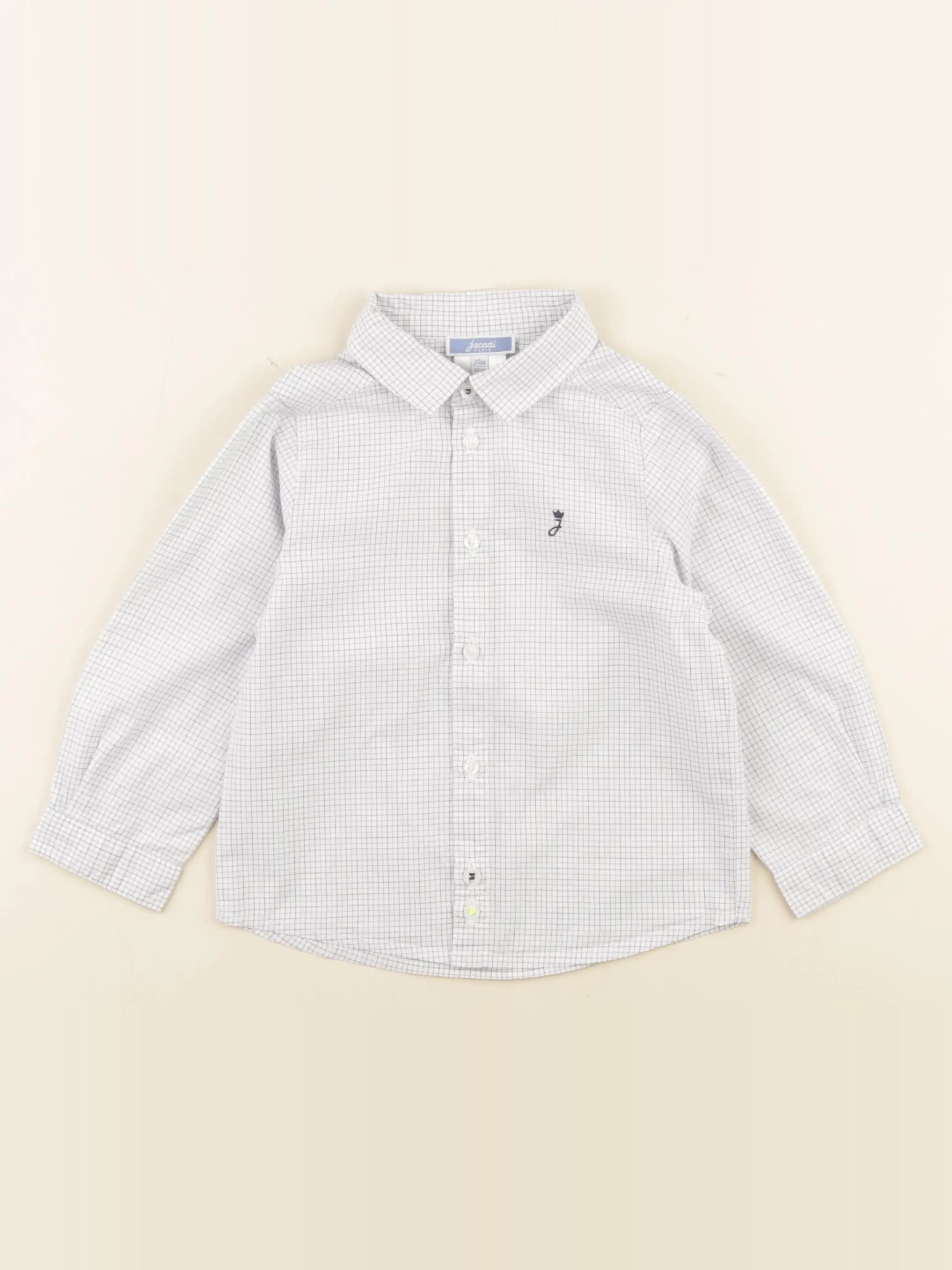 Jacadi - chemise blanc, bleu - 24 mois