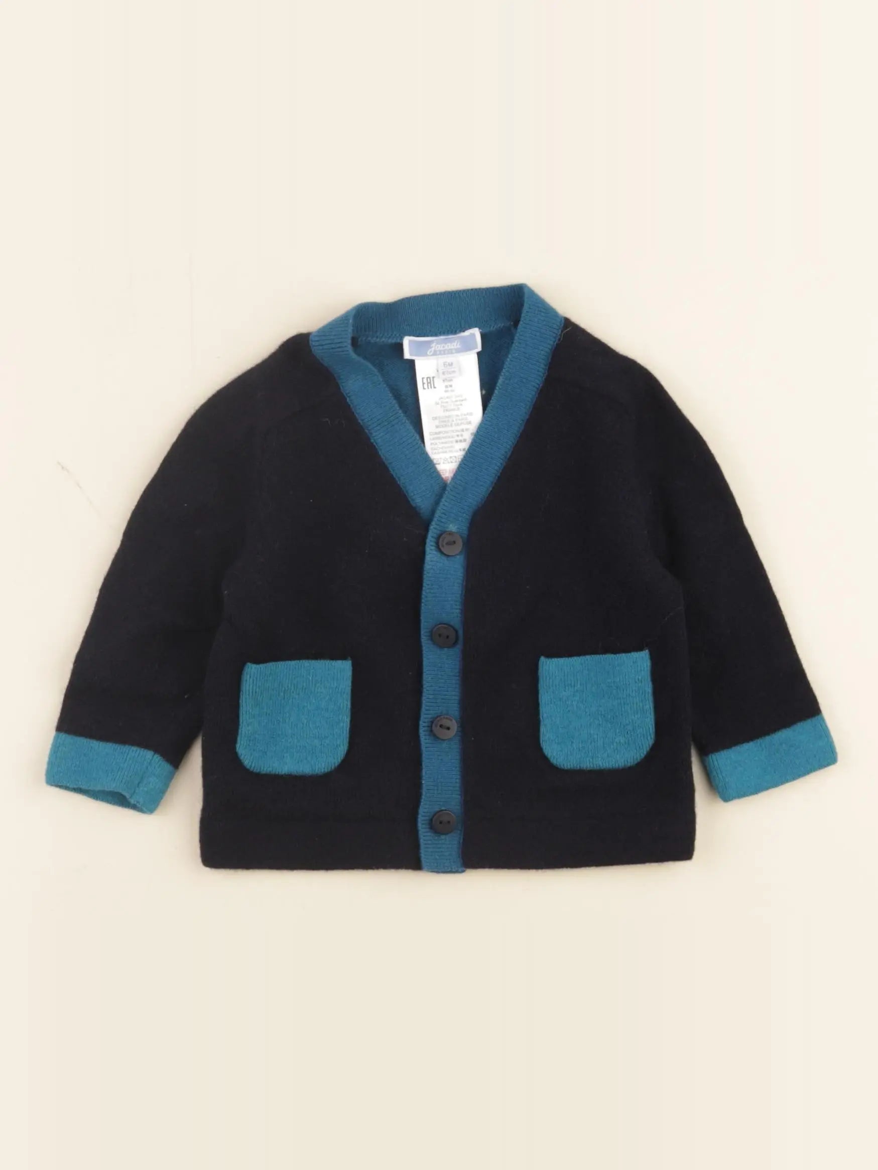 Jacadi - gilet bleu - 6 mois